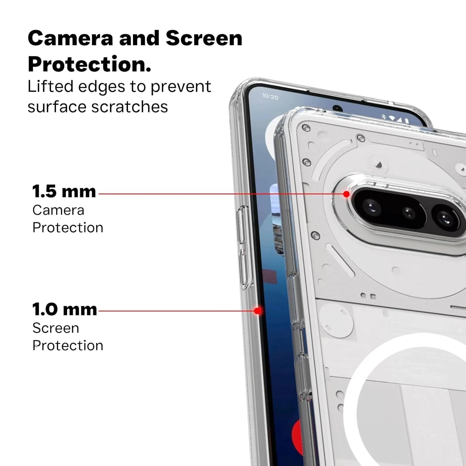 DL3 Mobilak for Nothing Phone 3A Case [Compatible with MagSafe] [Strong Magnet] [Non-Yellowing] Magnetic Slim Thin Bumper Phone Cover, Lightweight, and Durable - Clear