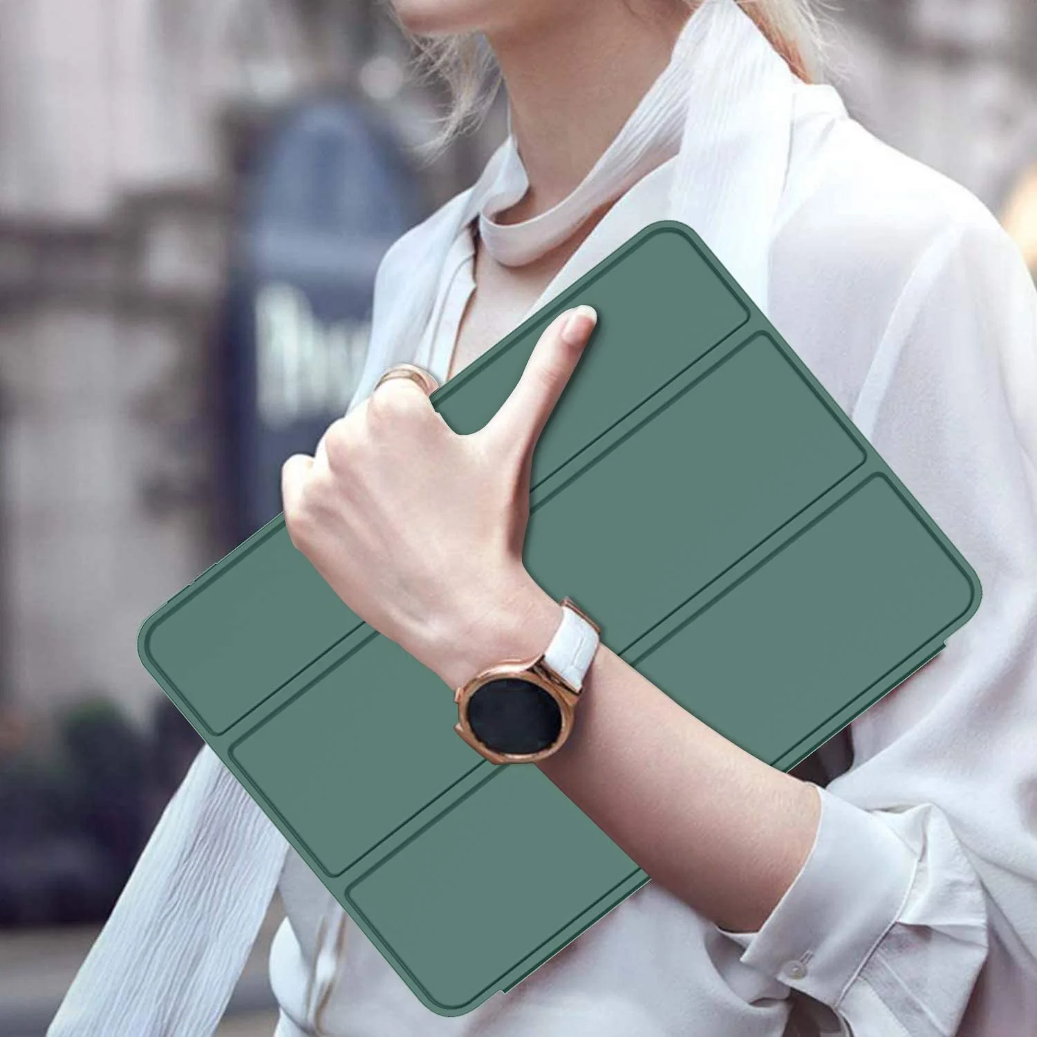 DL3 Mobilak Smart Case Compatible with Samsung Galaxy Tab A7 Lite 8.7 2021 (SM-T220/ T225/T227), Case Flip Cover Leather Case Soft TPU Back And Trifold Stand With Auto Sleep - Green