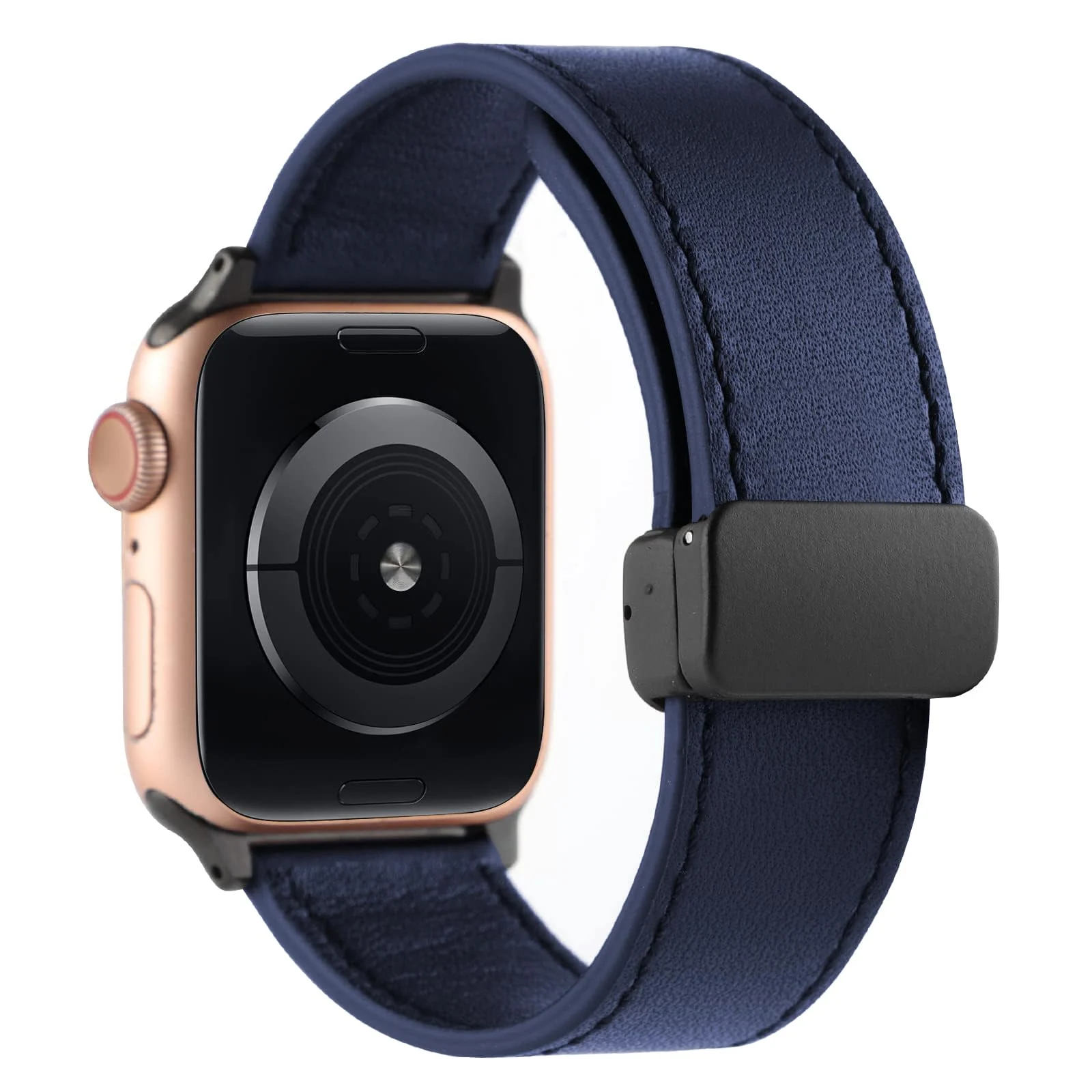 DL3 Mobilak Leather Bands Compatible with Apple Watch Band 49mm 45mm 44mm 42mm, Leather Magnetic Buckle Design Strap For iWatch Ultra Ultra 2 SE Series 9 8 7 6 5 4 3 2 1 Wristband For Men Women - Blue
