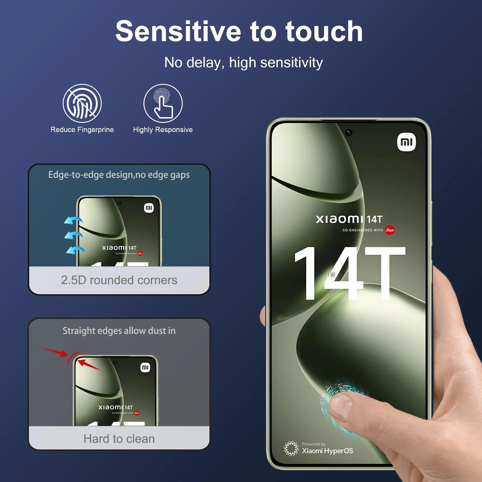 DL3 Mobilak for Xiaomi 14T / Xiaomi Mi 14T Pro/Xiaomi Poco F7 Pro / F7 Ultra/Poco X7 Pro Tempered Glass Screen Protector, 9H Hardness Anti-Scratch Tempered Glass flim, Case Friendly, Anti-Scratch - Clear