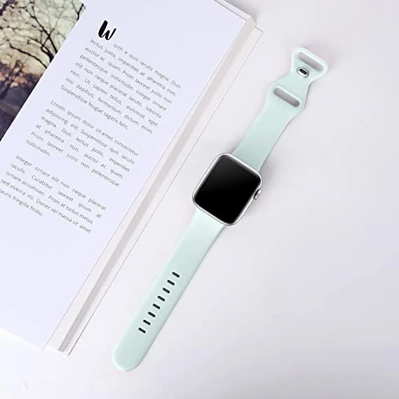 DL3 Mobilak Bands Compatible with Apple Watch Ultra 49mm 45mm 44mm 42mm 41mm 40mm 38mm, Replacement Soft Silicone Strap for iWatch Ultra 2 Series 9/8/7/6/5/4/3/2/1 SE (42MM/44MM/45MM/49MM) - Turquoise