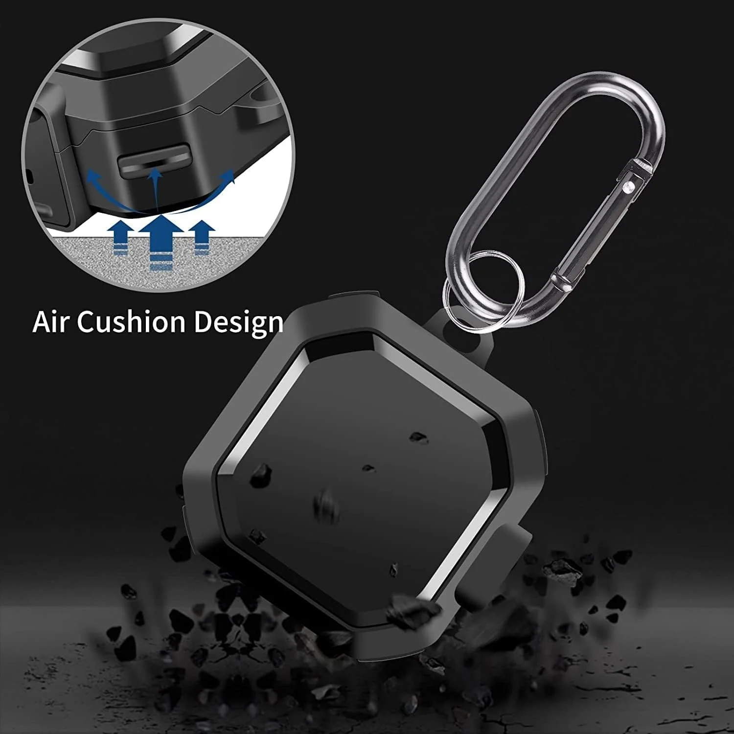 DL3 Mobilak [Secure Lock] Case for Samsung Galaxy Buds FE 2023/Galaxy Buds 2 Pro 2022/Bud Pro 2021/Buds 2 2021/Buds Live 2020, Armor Full Body Rugged Protective Case Cover with Keychain - Black