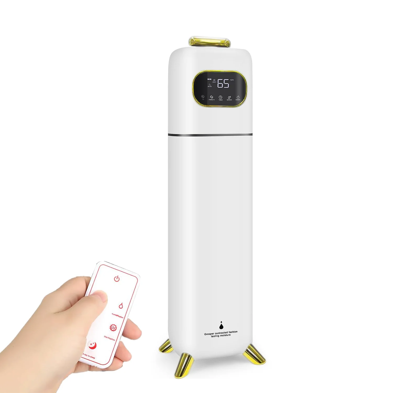 Mobigon Humidifiers for Bedroom Large Room - 8L Air Humidifier with Essential Oil Diffuser, Top Fill Cool Mist for Home Bedroom Baby Nursery Whole House Office Plant - White Gold