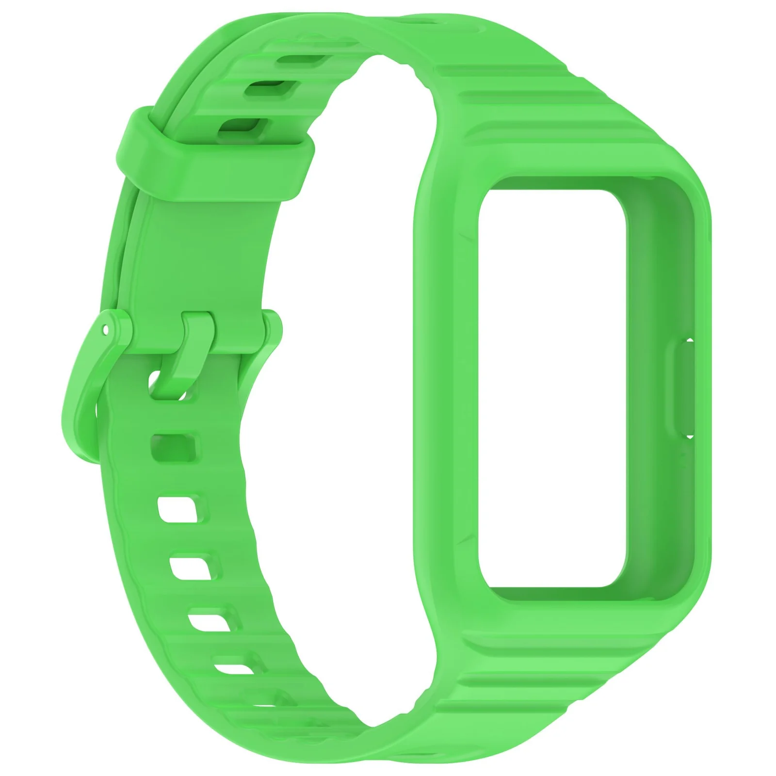 DL3 Mobilak Strap Compatible with Samsung Galaxy Fit 3 SM-R390, Silicone Sport Band Replacement Watchband with Bumper Case for Samsung Galaxy Fit 3, Adjustable Wristband - Neon Green