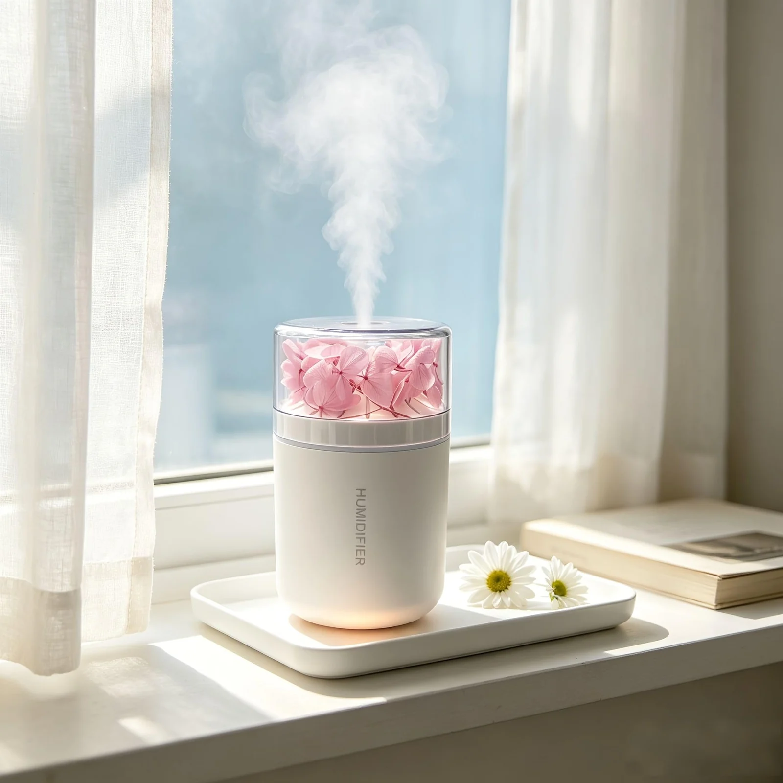 MOBIGON 180 ml USB Humidifier with Night Light, Style-1