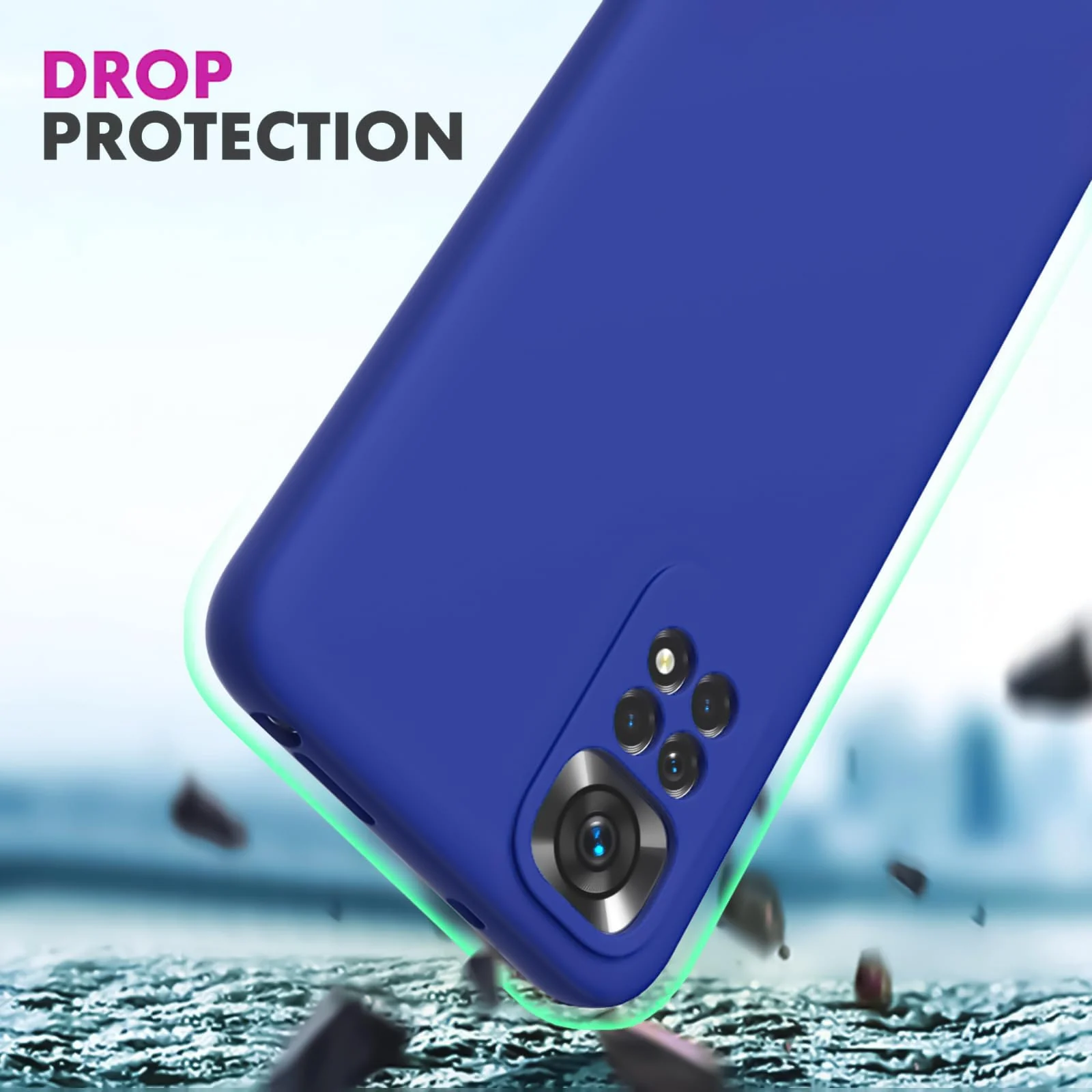 DL3 Mobilak Liquid Silicone Protective Case with Soft Microfiber Lining with Full Camera Protection for Xiaomi Redmi Note 12 Pro 4G / Redmi Note 11 Pro 4G&5G - Pepsi