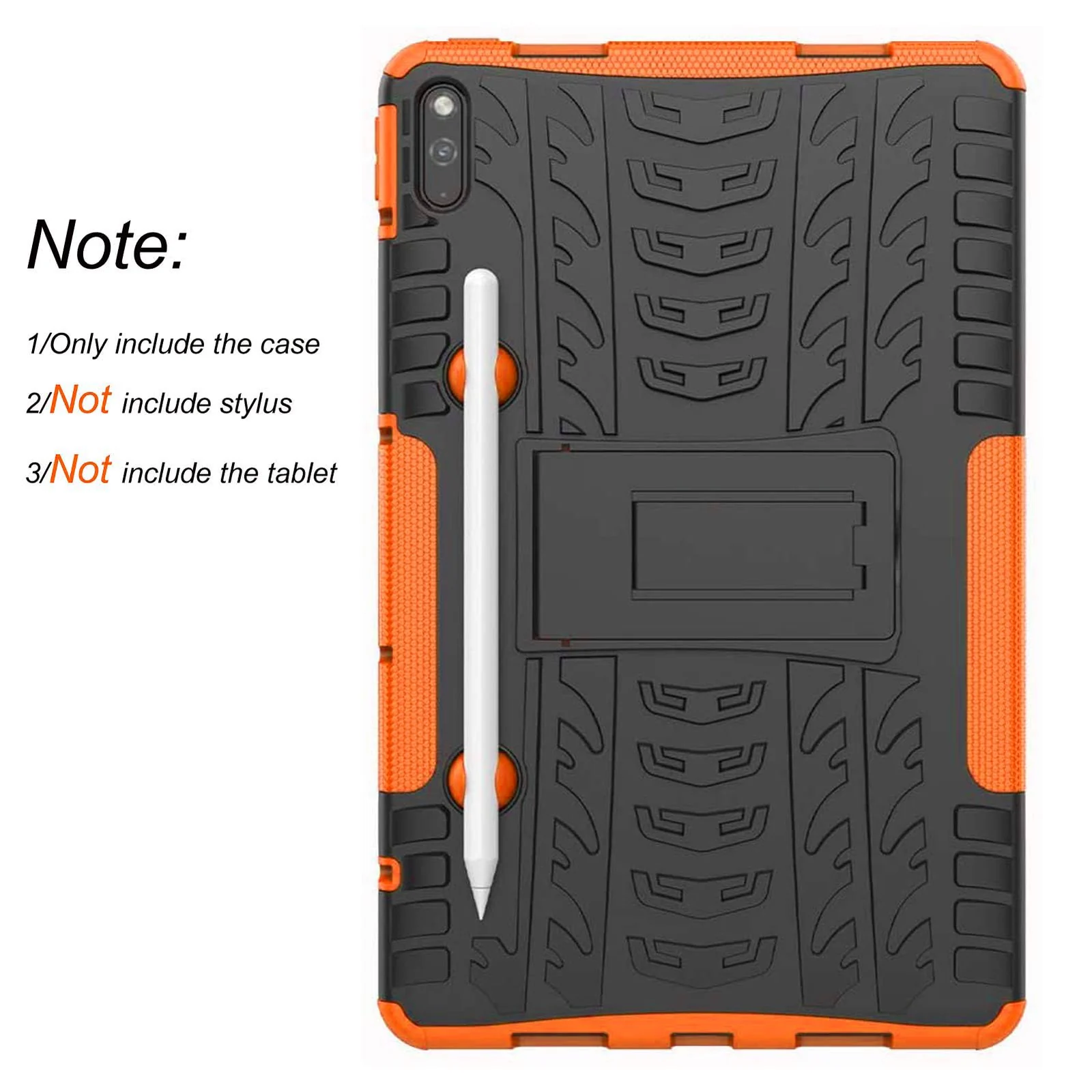 DL3 Mobilak Case For Huawei Matepad 10.4 Inch 2022/2020 tablet, Hybrid Rugged Armor Heavy Duty 2 in 1 TPU + PC Combo Dual Layer Shockproof Case with Kickstand - Orange