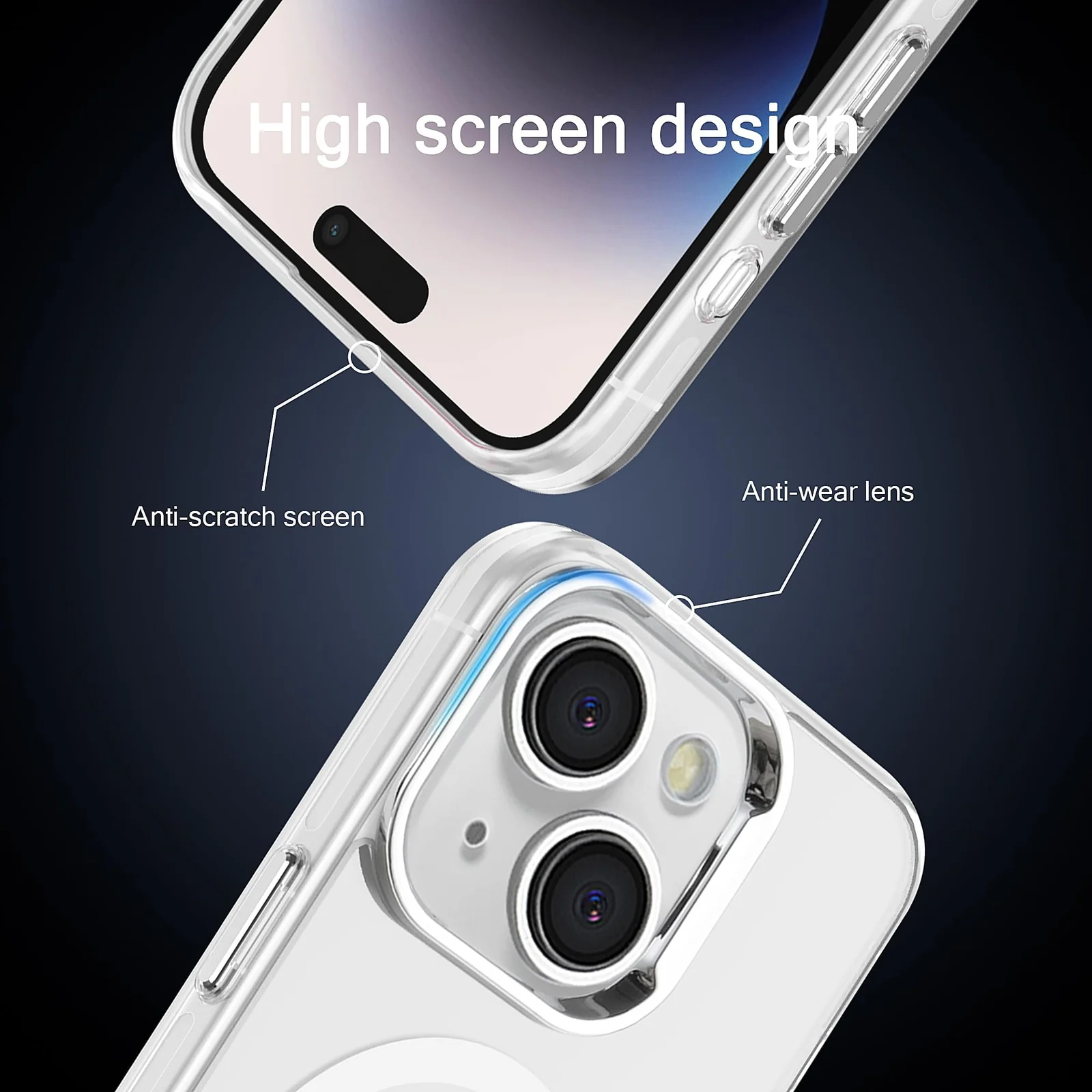 "DL3 Mobilak Case For iPhone 15 Plus/14 Plus Case 6.7"" Crystal [Compatible with MagSafe] Soft TPU Gel Case Flexible Silicone Anti-Scratch TPU Cover - Clear"