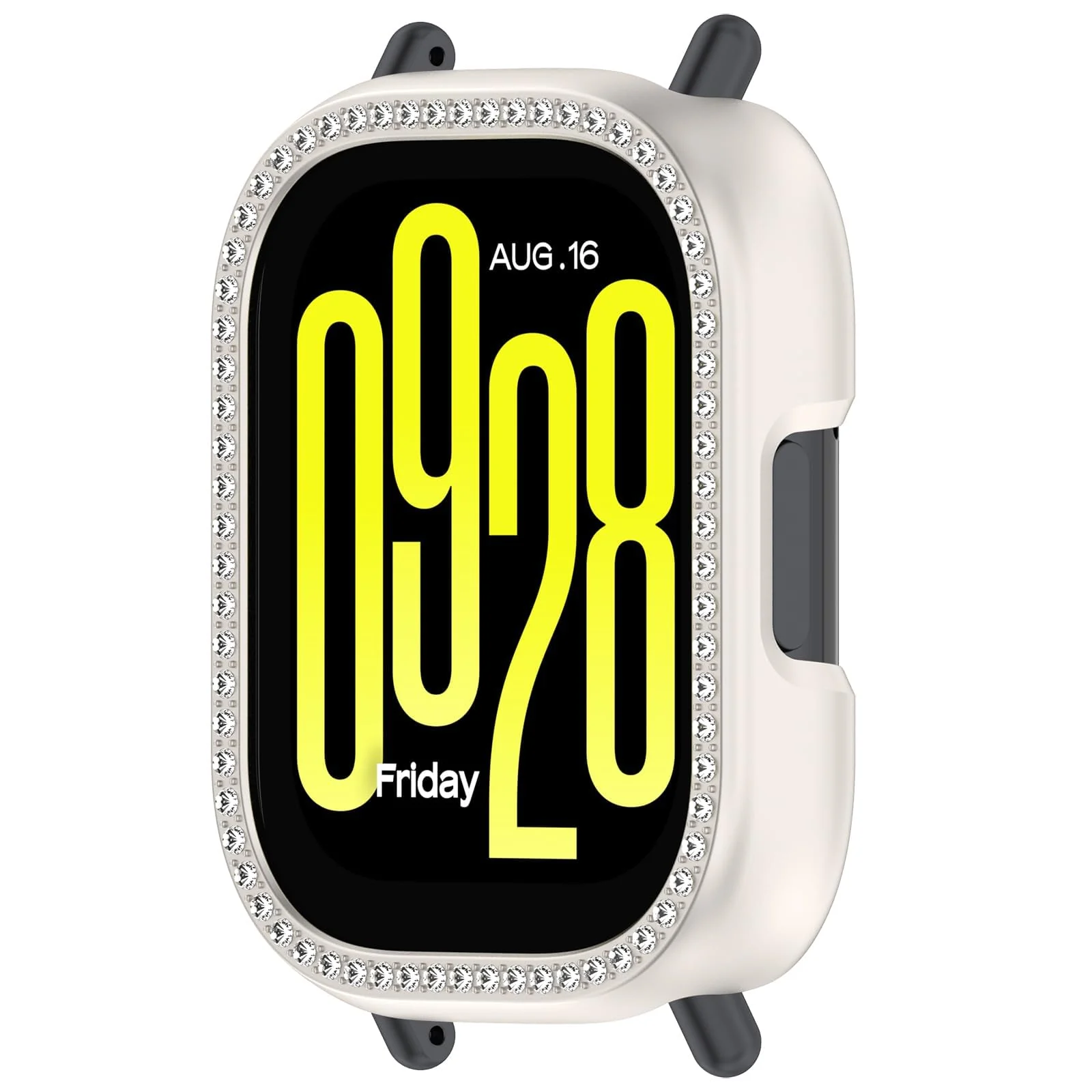 DL3 Mobilak Bling Case for Xiaomi Redmi Watch 5 Active, Slim Hard PC Frame Cover with Crystal Diamond Bumper Design (Without Screen Protector), Protective Case for Women and Girls - Starlight