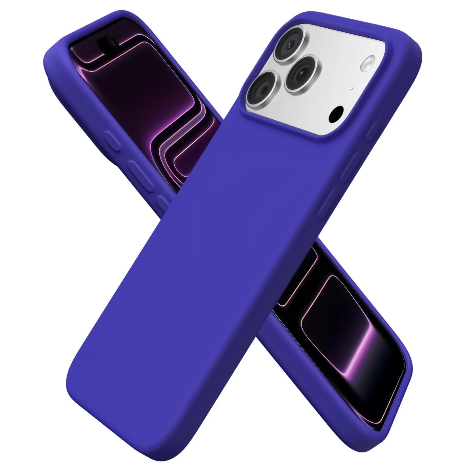DL3 Mobilak Liquid Silicone Protective Case for iPhone 17 Pro 6.3-Inch with Microfiber Lining and Shockproof Design - Pepsi