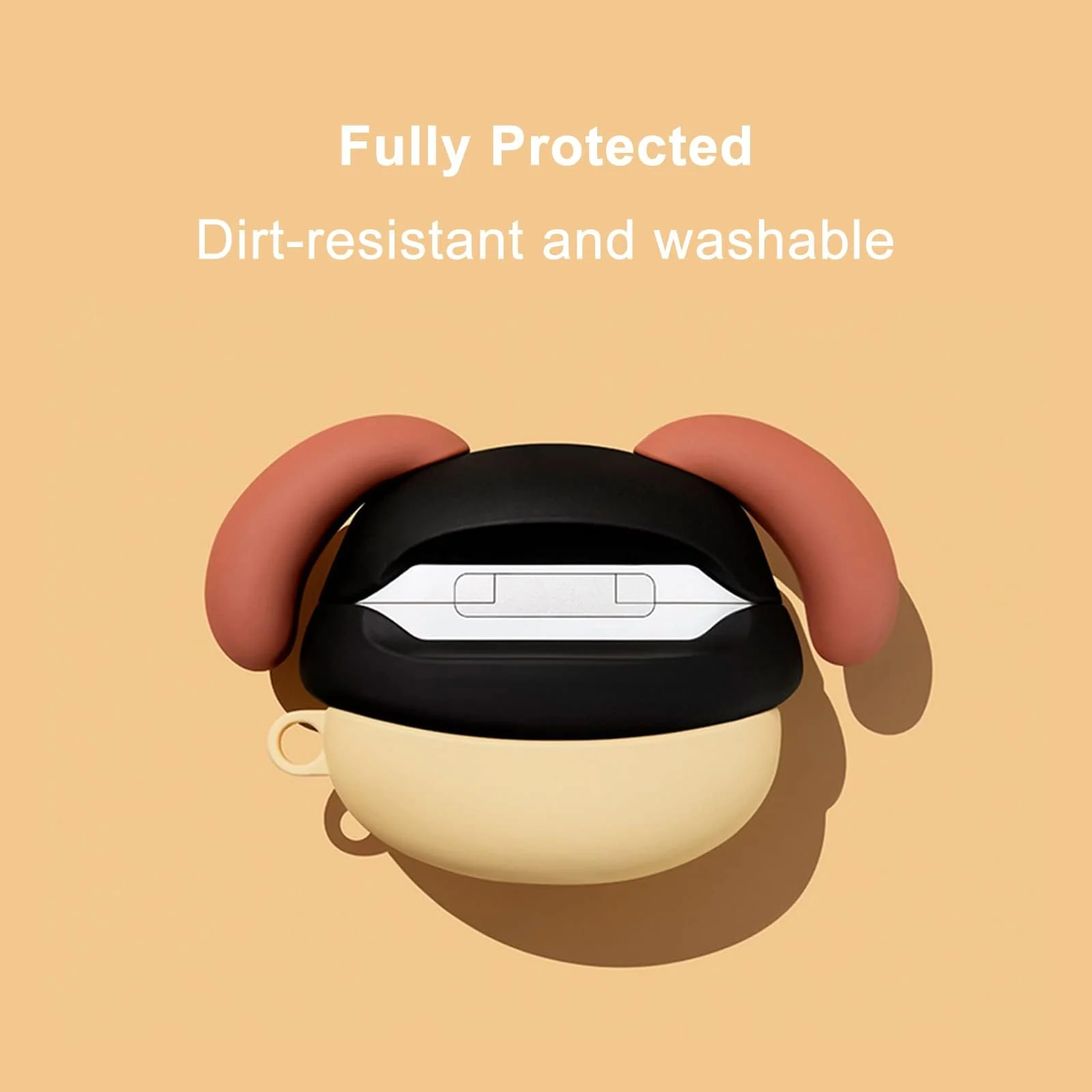 DL3 Mobilak AirPods 3 Case Soft Silicone Shockproof Cover for Apple AirPods 3rd, New 3D Cute Cartoon Creative Fun Case Skin with Keychain Design for Air pods 3rd Charging Case - Dog Black Brown