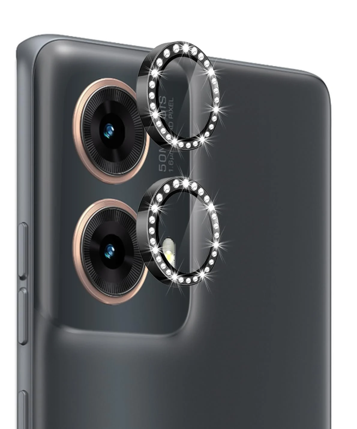 DL3 Mobilak Camera Lens Protector for Motorola Moto G35 5G Accessories, 9H Tempered Glass Metal Individual Ring Camera Cover Screen Protector, Case Friendly, Anti Scratch