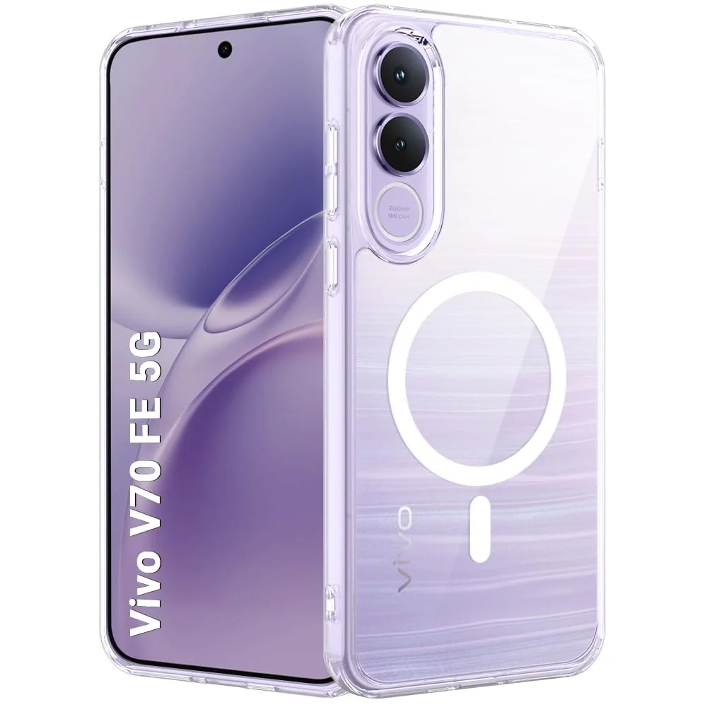 MOBIGON Slim Magnetic MagSafe-Compatible Phone Case for vivo V70 FE, Clear