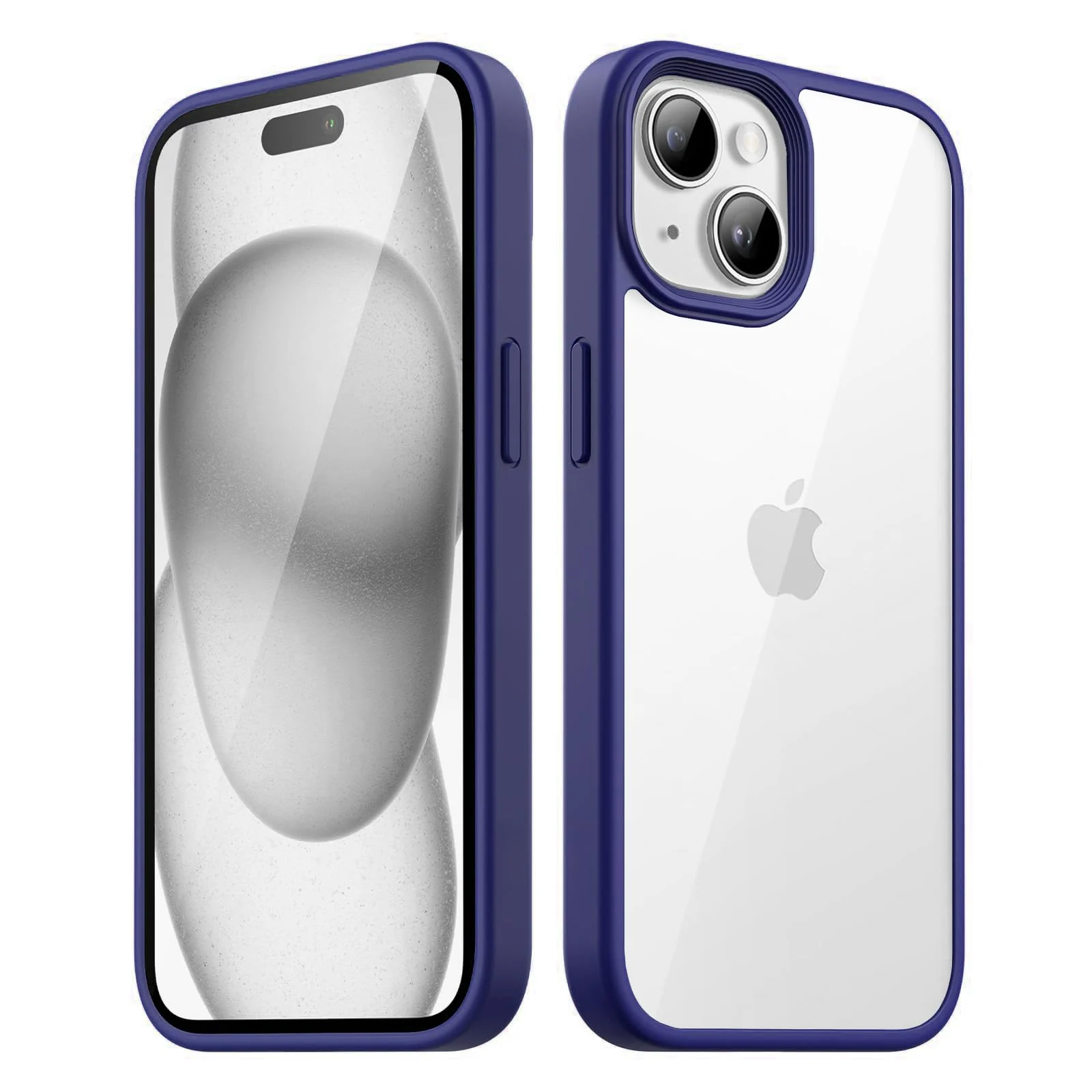 DL3 Mobilak Clear PC and TPU Protective Case for iPhone 13 / iPhone 14 with Shockproof Design and Anti-Yellowing Design - Navy Blue