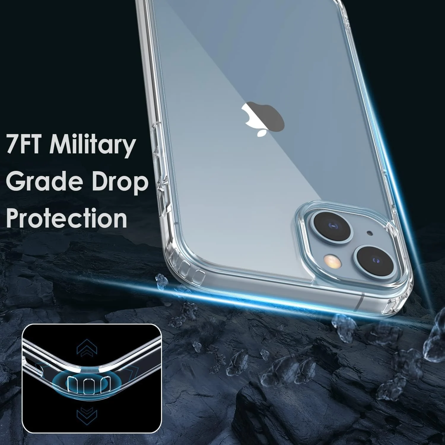 DL3 Mobilak Clear TPU Protective Case for iPhone with Camera Protection and Shockproof Design - Clear