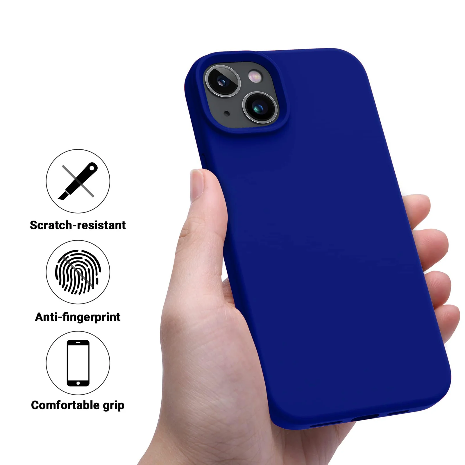 DL3 Mobilak Compatible with iPhone 13 / iPhone 14 (6.1 Inch) Case, Liquid Silicone Case, Full Body Protective Cover, Shockproof, Slim Phone Case, Anti-Scratch Soft Microfiber Lining - Pepsi