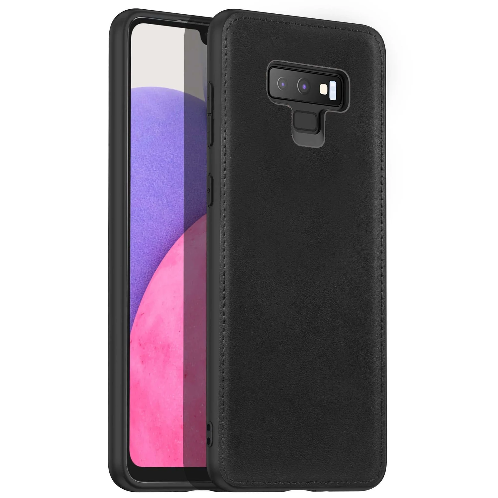 Dl3 Mobilak Case for Samsung note 9 Leather Case,Anti-Drop, Anti-Shock, Non-Slip Texture,Simple Cell Phong Cover (Black)