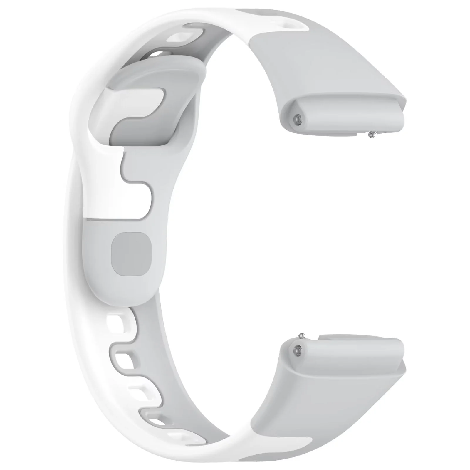 DL3 Mobilak Strap Silicone Compatible With Xiaomi Redmi Watch 3 Active/Redmi Watch 3 Lite, Sport Silicone Watch Band Wrist Strap, Bracelet Wristband Wrist Strap - Gray & White