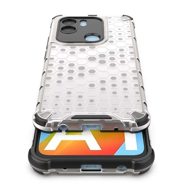 DL3 Mobilak Honeycomb Protective Case for Xiaomi Redmi A1 + A1 Plus, Shock-absorbing protection, Transparent design, Slim, lightweight profile - Clear