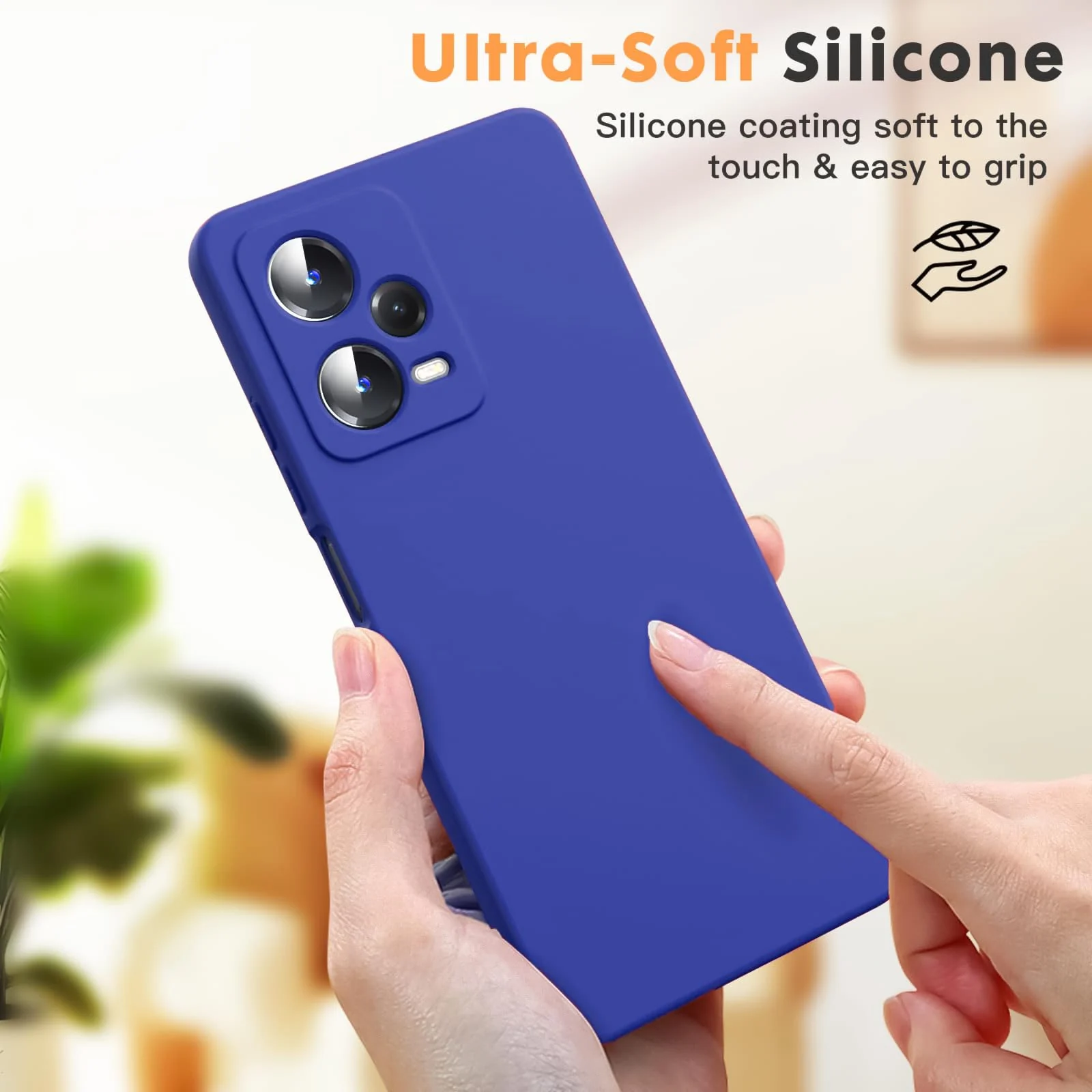 DL3 Mobilak Liquid Silicone Protective Case with Soft Microfiber Lining with Full Camera Protection for Xiaomi Redmi Note 12 Pro Plus 5G - Pepsi