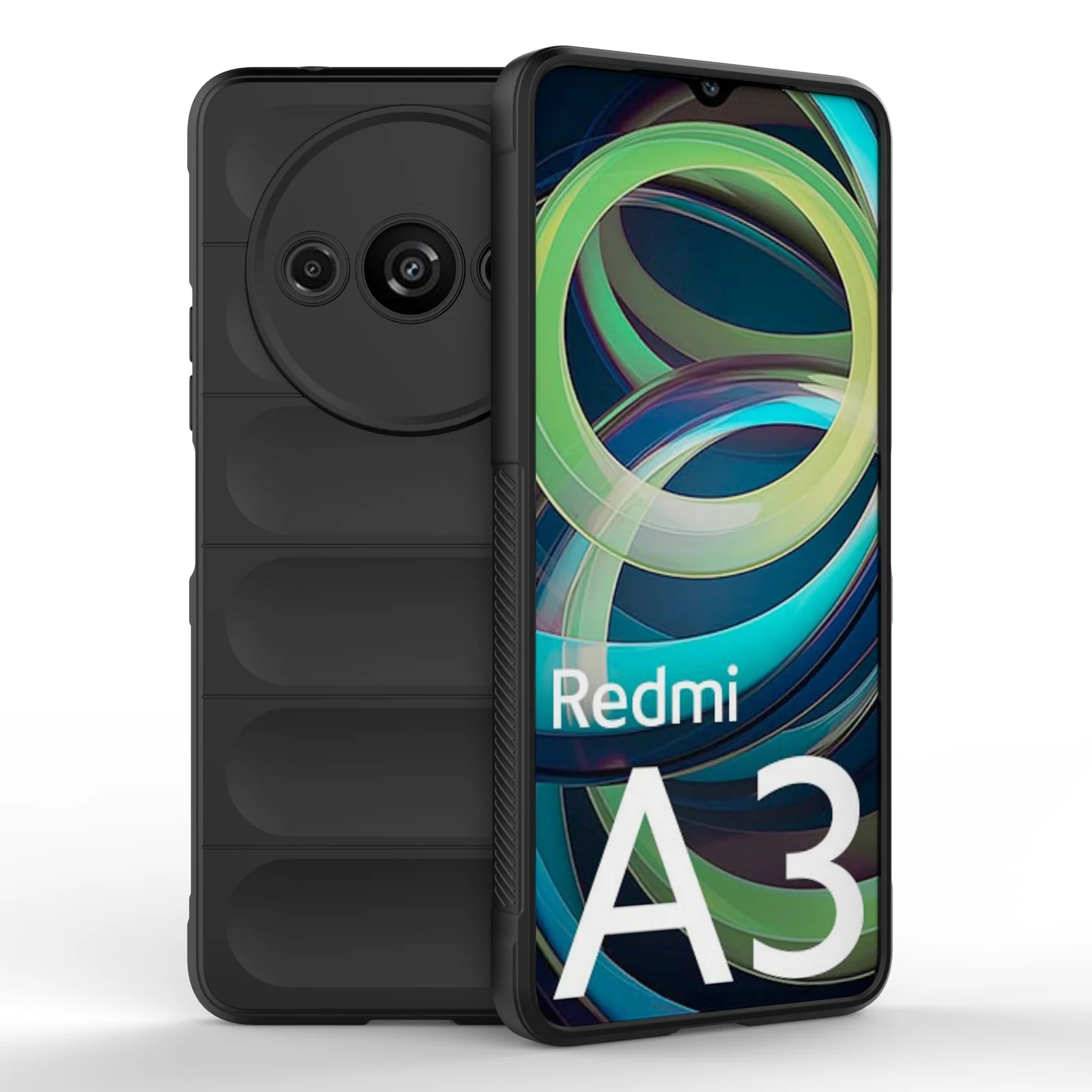DL3 Mobilak Soft Silicone Protective Case for Xiaomi Redmi A3 with Camera Protection and Shockproof Design - Black