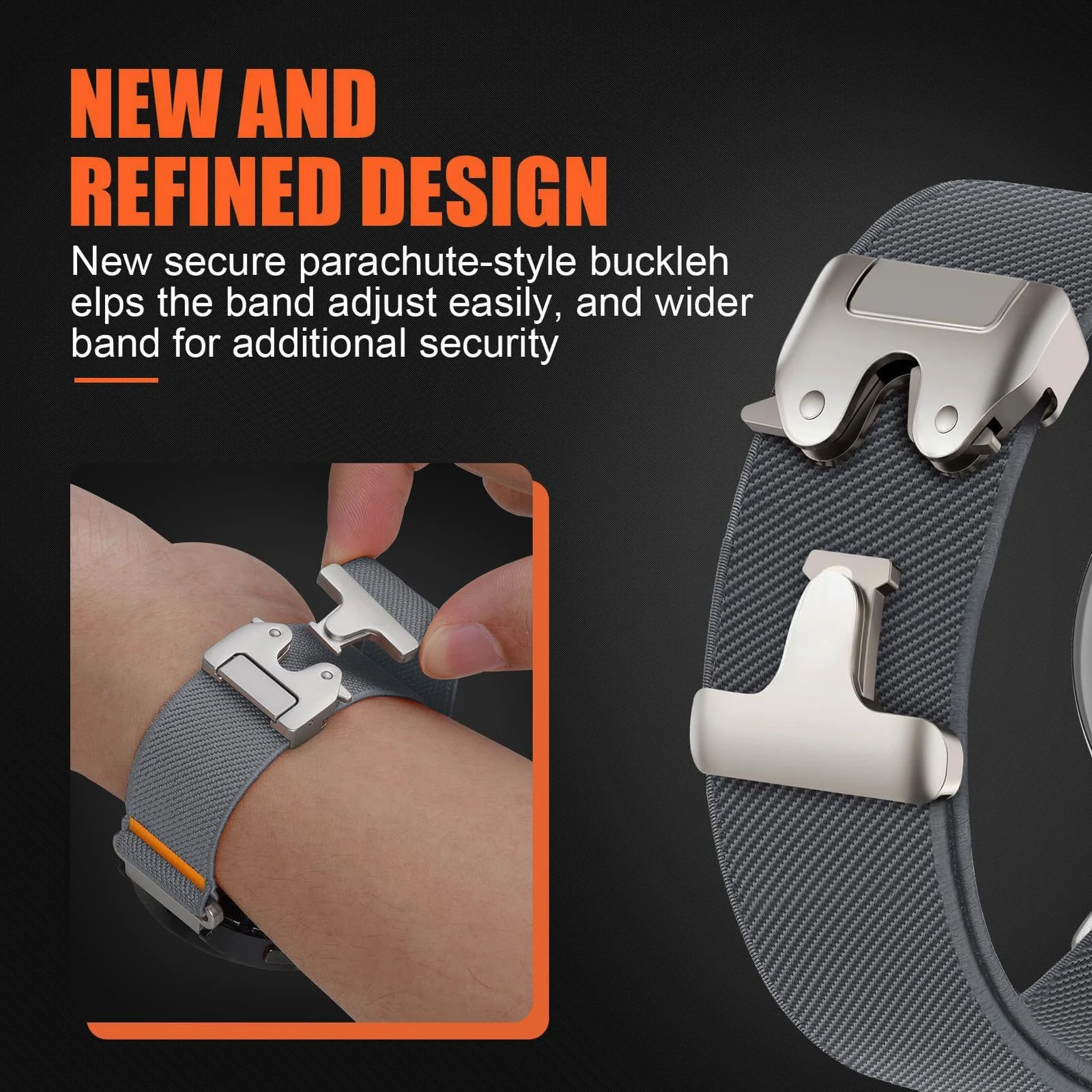 DL3 MOBILAK Elastic Nylon Band For 22mm Stretchy Parachute buckle Strap for Redmi Watch 5 Active/5 Lite/Samsung Galaxy Watch 3 45mm/Watch 46mm/Gear S3/Huawei Watch GT5 46MM/GT 6 Pro - Blue Gray