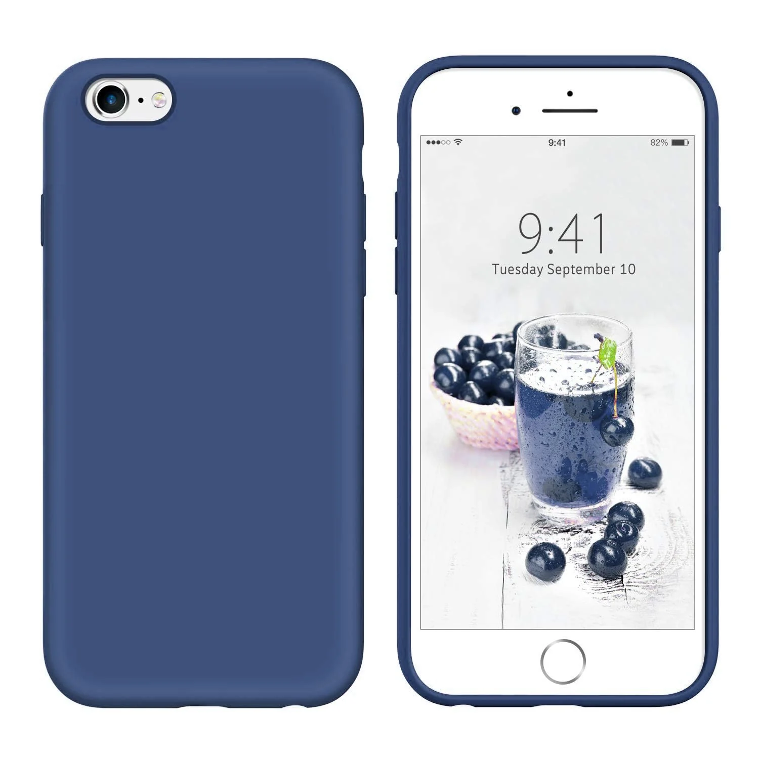 DL3 Mobilak Liquid Silicone Protective Case for iPhone 6 Plus / 6S Plus with Camera Protection and Microfiber Lining - Royal Blue