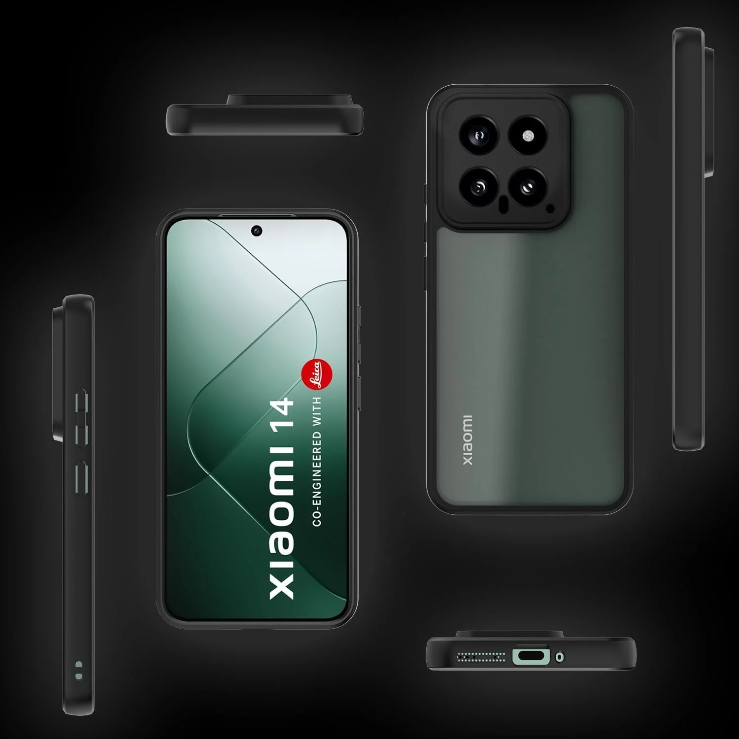 DL3 Mobilak Clear TPU Case for Xiaomi 14, Camera protection, Shock-absorbing protection, Scratch-resistant surface - Black