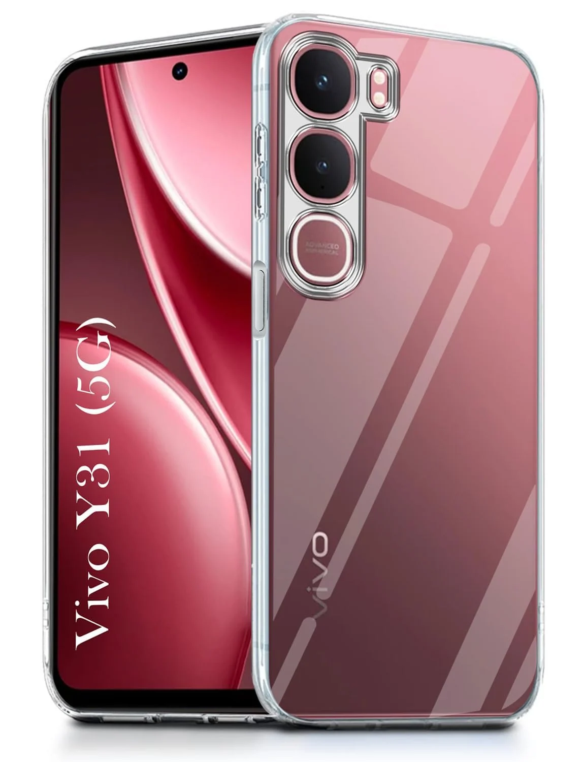 DL3 Mobilak Case Compatible with vivo Y21D 5G / Y31 5G, Case Crystal Soft TPU Gel Case Flexible Silicone Anti-Scratch Camera Protection TPU Cover - Clear