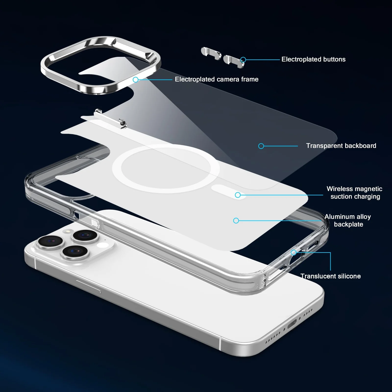 DL3 Mobilak Case For iPhone 16 6.1-inch Case Crystal [Compatible with MagSafe] Soft TPU Gel Case Flexible Silicone Anti-Scratch TPU Cover - Clear