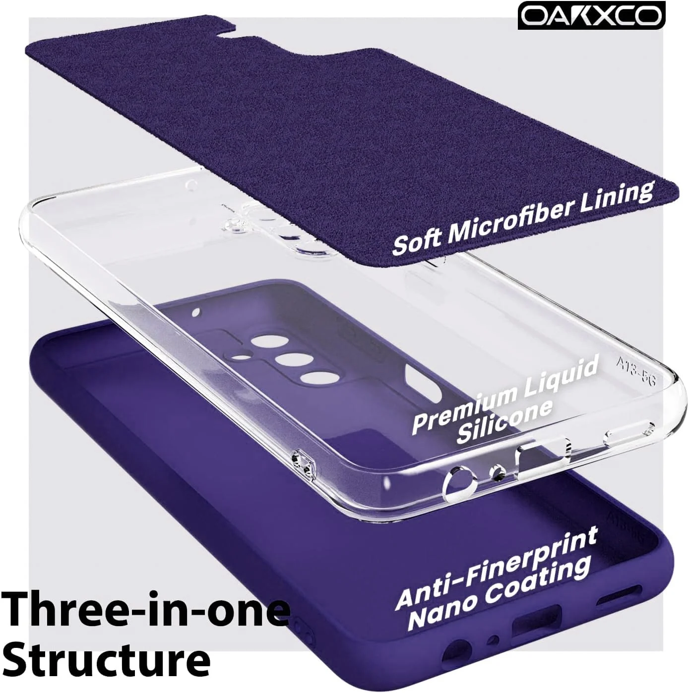 DL3 Mobilak Silicone Protective Case for Samsung Galaxy A04s / A13 4G / A13 5G, Shock-absorbing protection, Scratch-resistant surface, Soft microfiber lining - Purple