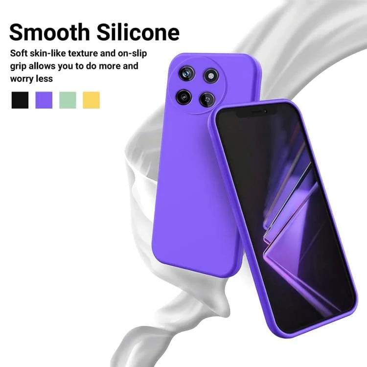 DL3 Mobilak Liquid Silicone Protective Case for realme 11 4G with Microfiber Lining and Shockproof Design - Purple