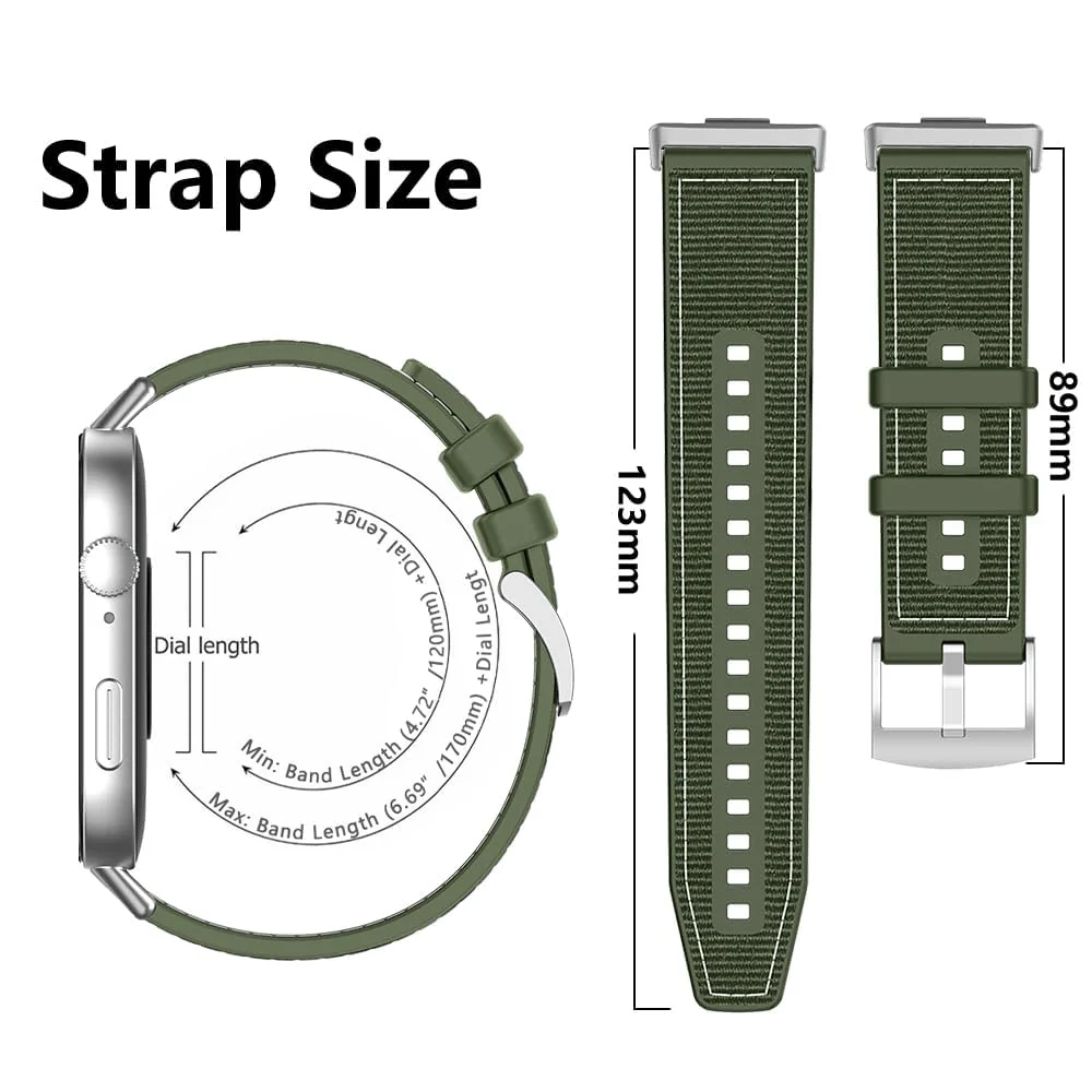 DL3 Mobilak Sport Silicone Nylon Band Designed for Huawei Watch Fit 3 for Men Women, Waterproof Soft Replacement Strap for Huawei Watch Fit3 - Green