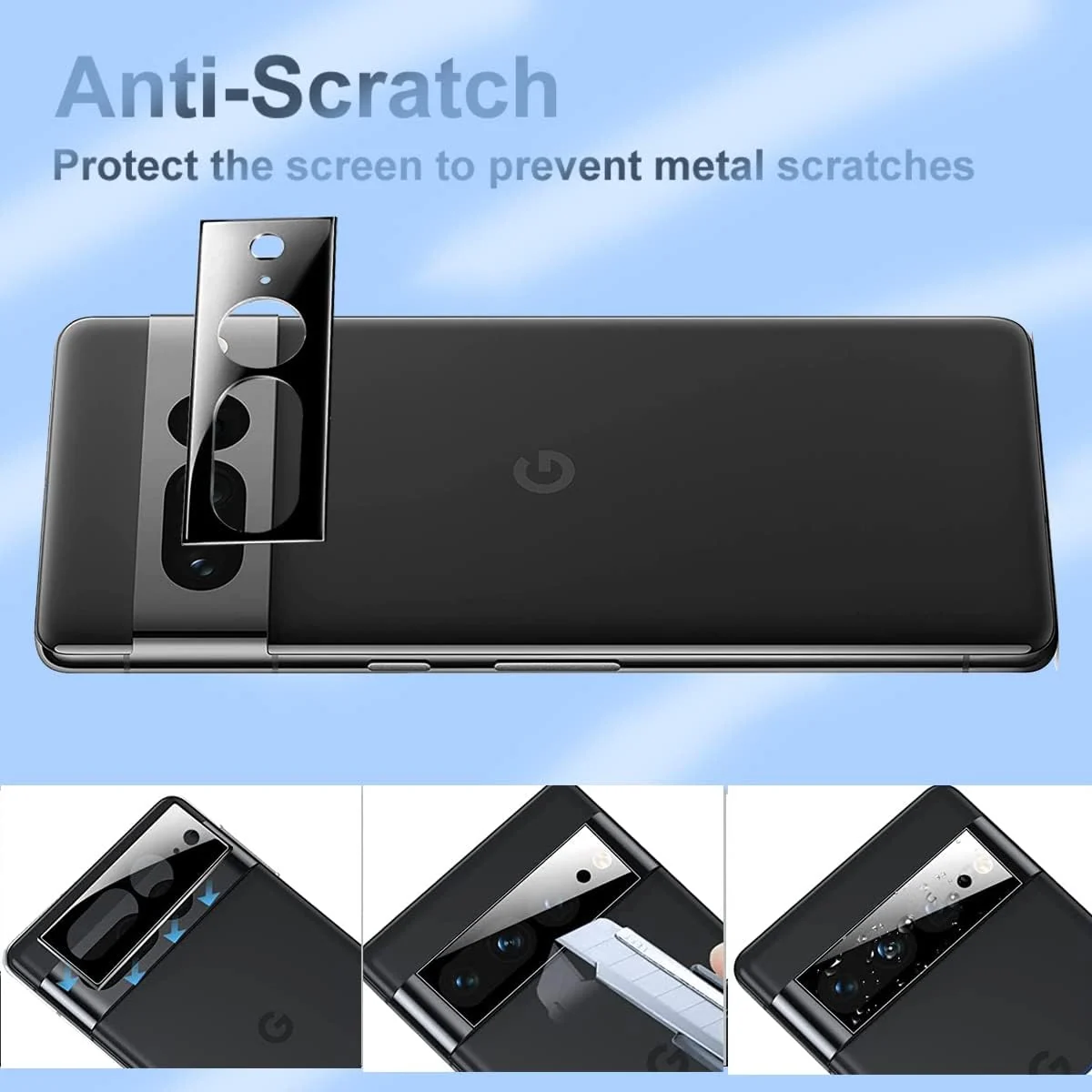 DL3 Mobilak Google Pixel 7 Pro Camera Lens Protector Tempered Glass Screen Protector HD [Full Coverage][Anti-Scratch] Drop Protection Ultra Clear/Thin Lens Protector Case - Black