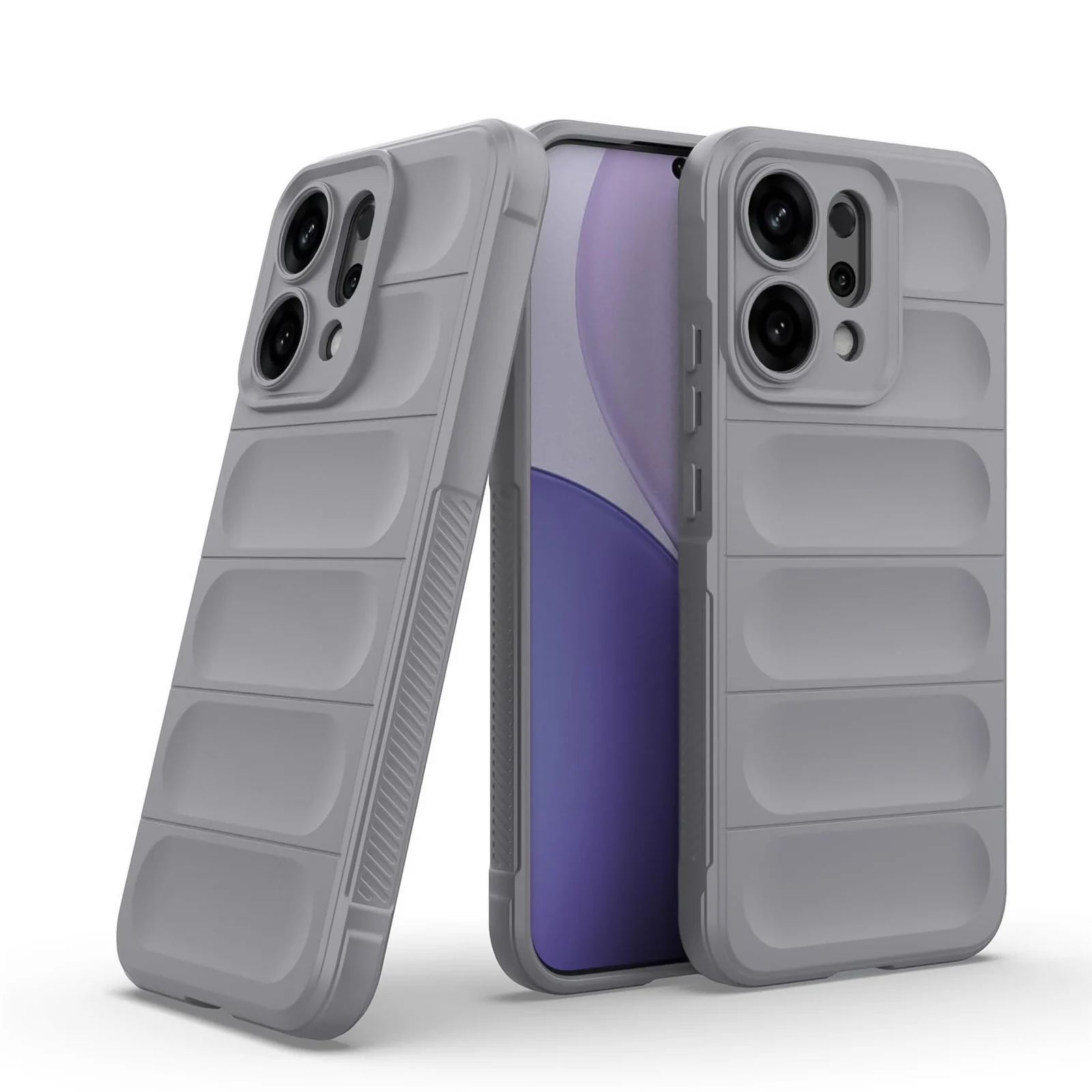 DL3 Mobilak Rugged Protective Case for OPPO Reno 14 5G (OPPO Reno14), Camera protection, Shock-absorbing protection, Non-slip grip - Gray