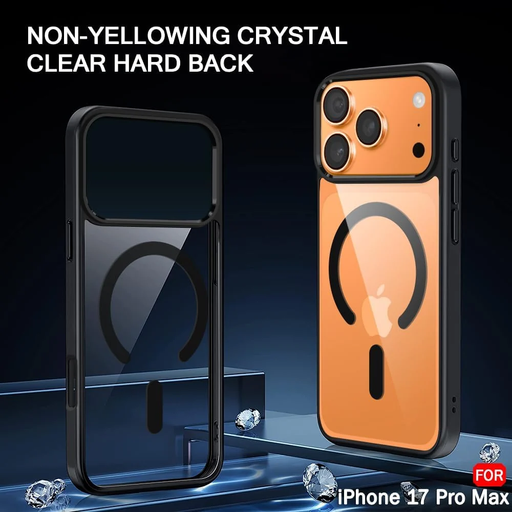 DL3 Mobilak Translucent Matte Case for iPhone 17 Pro Max Compatible with, Compatible with MagSafe accessories, Shock-absorbing protection, Scratch-resistant surface - Black