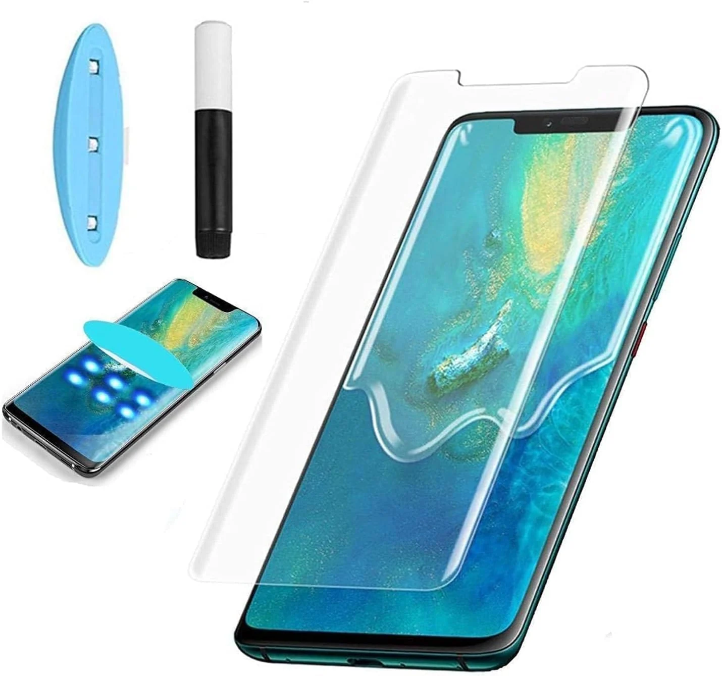 DL3 Mobilak Full Glass Screen Protector For Huawei Mate 20 ProTempered Glass Full Glue Cover Screen Protector For Huawei Mate 20 Pro Screen Glass Film - Clear
