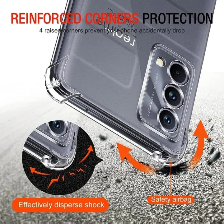 DL3 Mobilak Case Compatible with realme GT Master Edition/realme Q3 Pro/OPPO K9, Cover Silicone TPU Gorilla Anti-shock Protector Camera Shockproof Corners - Clear