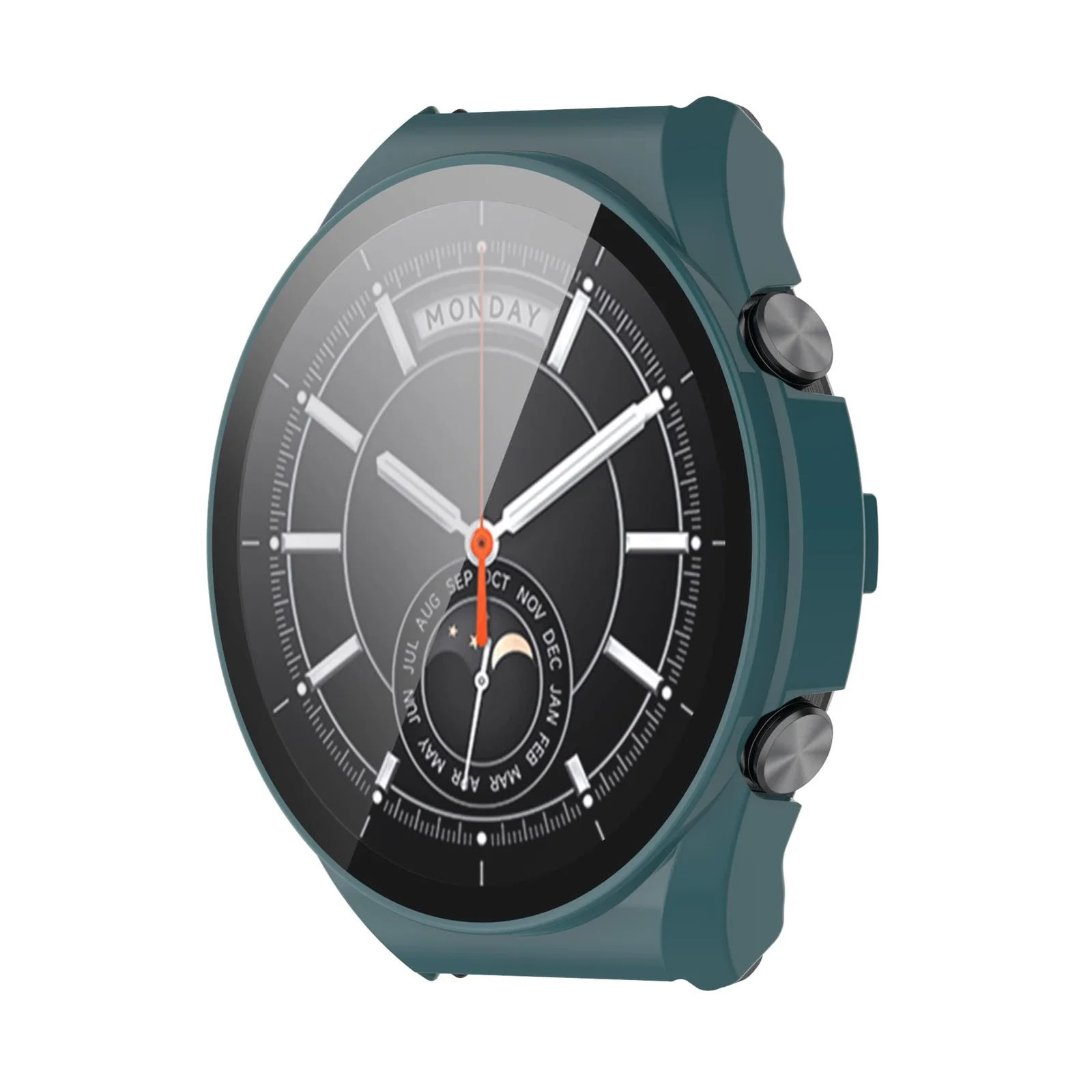 DL3 Mobilak Case with Screen Protector for Xiaomi Watch S1, Bumper Full Coverage Hard PC Overall Protective Cover, Built-in Tempered Glass Film High Sensitivity For Xiaomi Watch S1 - Green