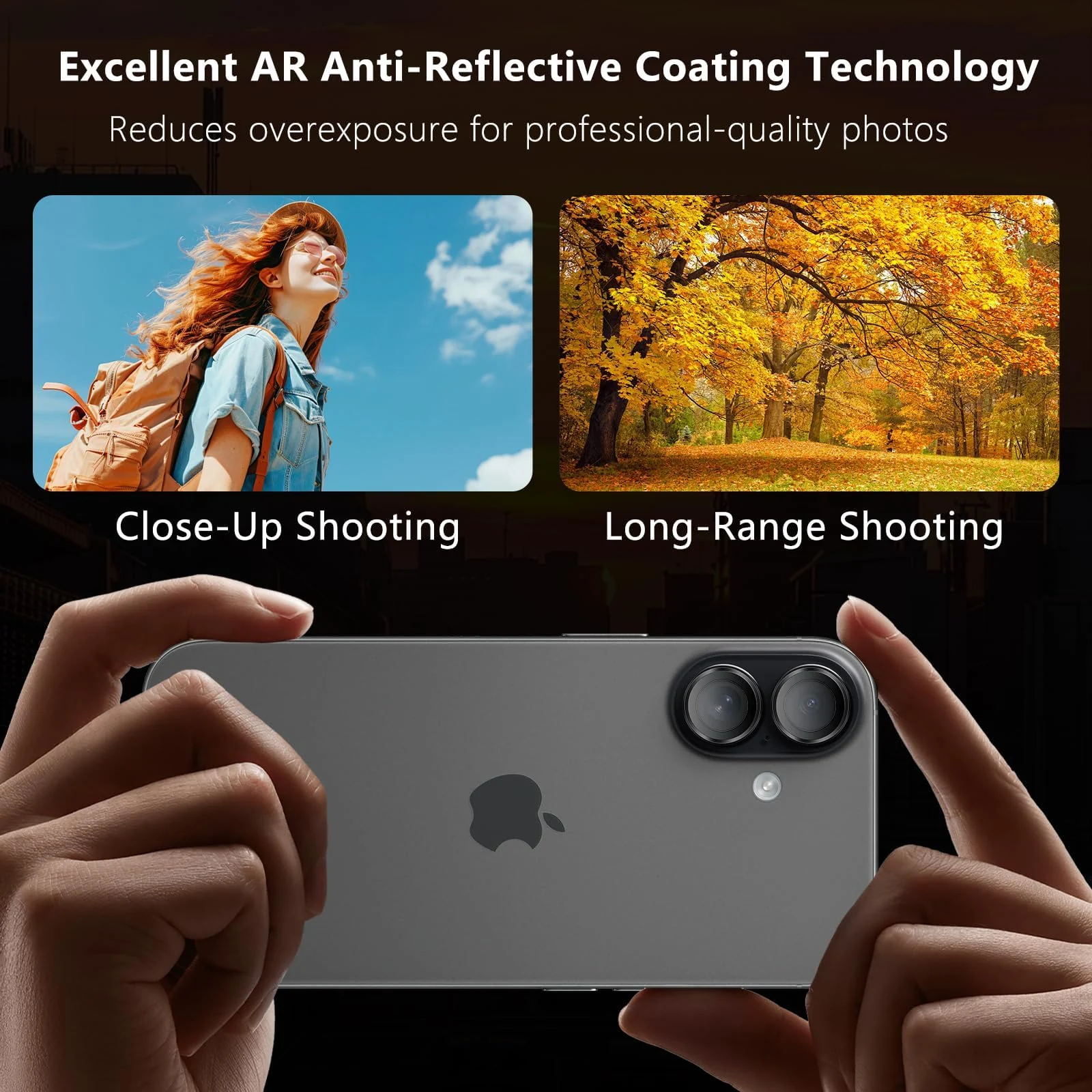 DL3 Mobilak Camera Lens Protector for iPhone 17 Accessories, 9H Tempered Glass Metal Individual Ring Camera Cover Screen Protector, Case Friendly, Anti Scratch - Black