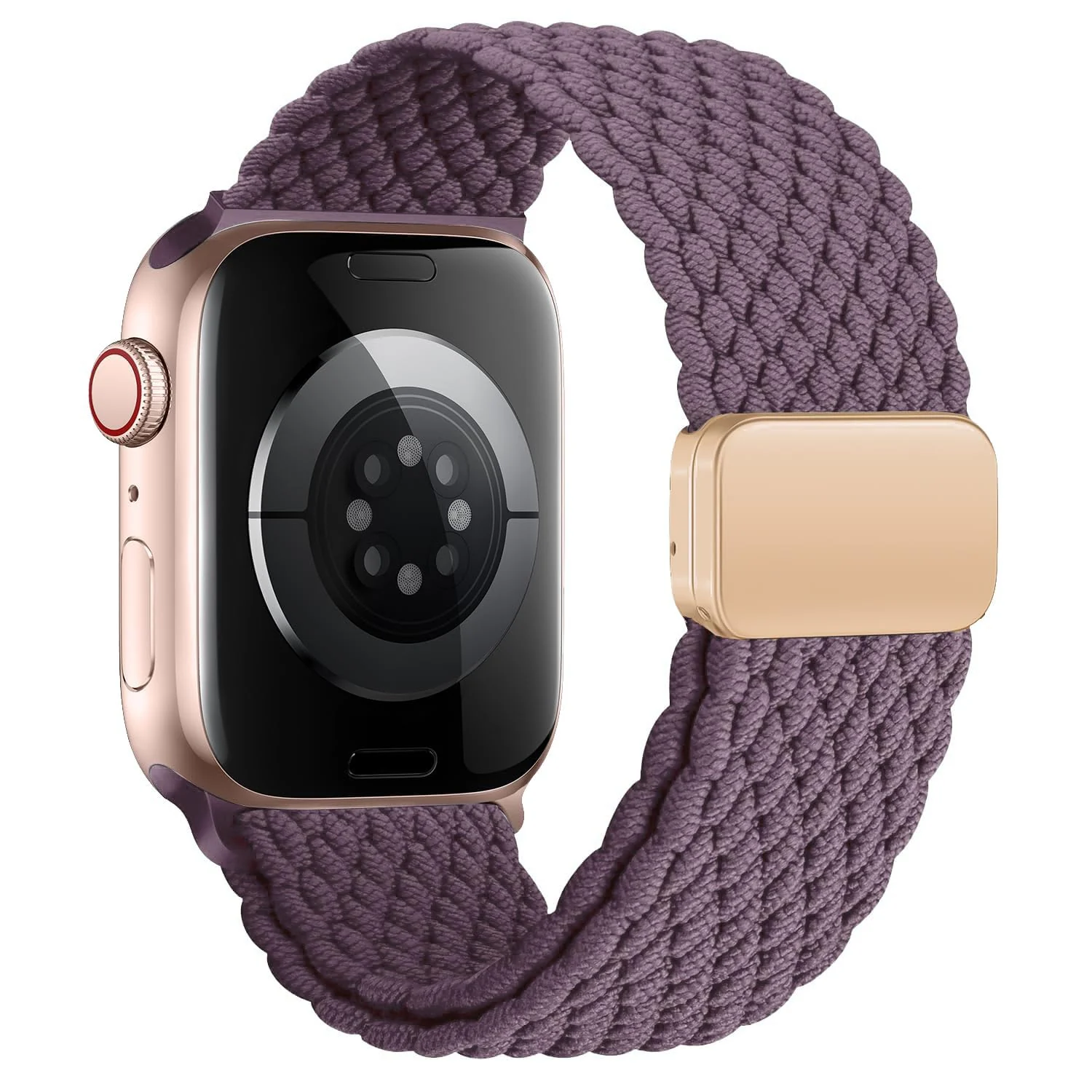 DL3 Mobilak Sport Solo Loop Compatible with Apple Watch Band 42mm 44mm 45mm 46mm 49mm for Women Men, Magnetic Strap Stretchy Braided Wristband for iWatch Series 11 10 9 8 7 6 5 4 3 Ultra 3 2 1 SE SE2 - Smoke Purple