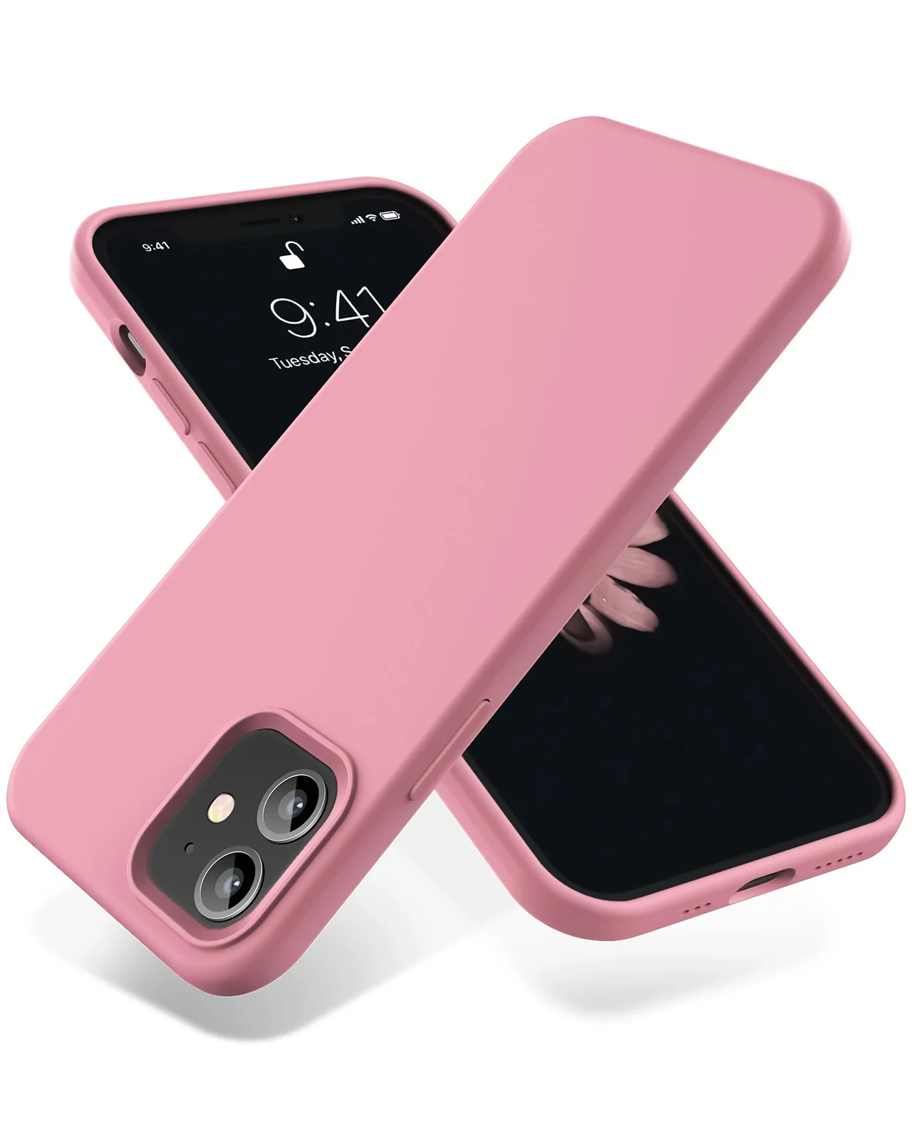 DL3 Mobilak Liquid Silicone Case for iPhone 11 (6.1 Inch), Shock-absorbing protection, Scratch-resistant surface, Soft microfiber lining - Pink