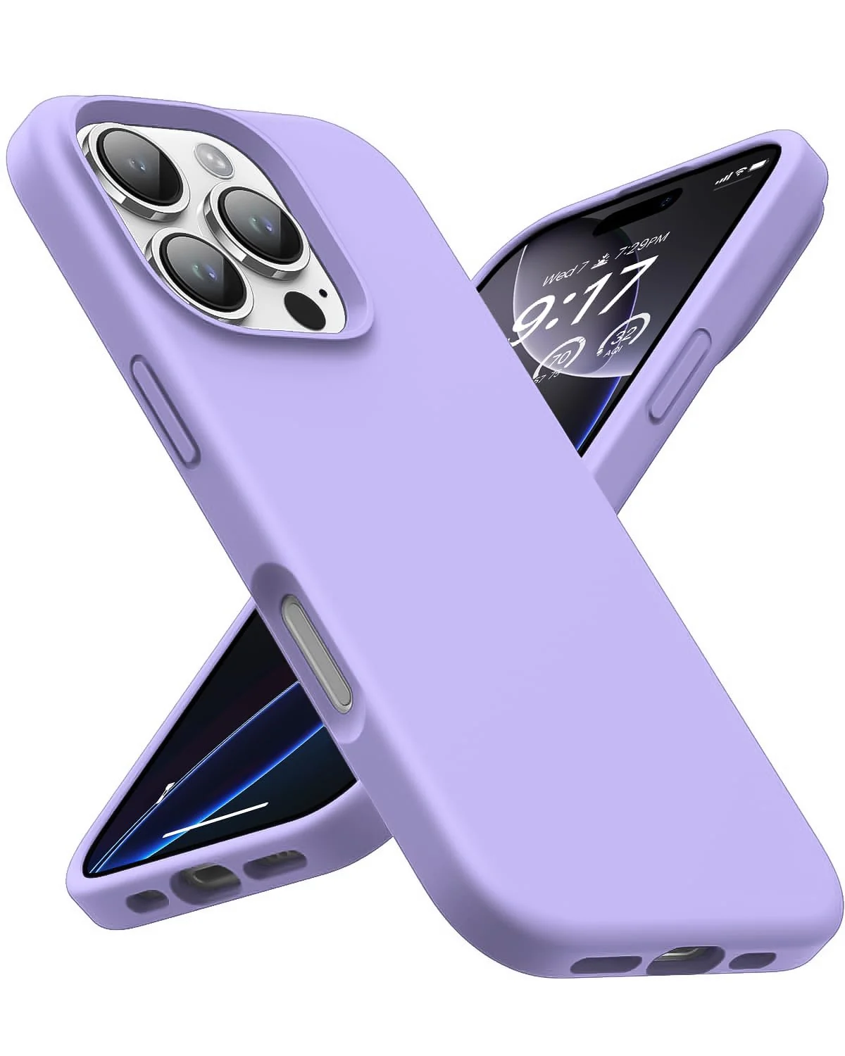 DL3 Mobilak Liquid Silicone Case for iPhone 16 Pro 6.3-inch, Supports wireless charging, Shock-absorbing protection, Scratch-resistant surface - Light Purple