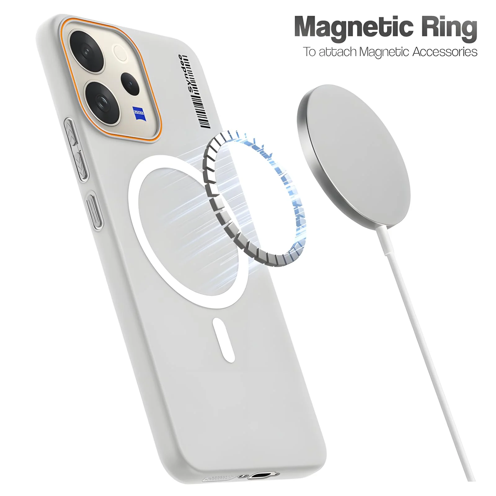 DL3 Mobilak Translucent Matte Case for Honor 600 Lite, Compatible with MagSafe accessories, Shock-absorbing protection, Integrated ring holder - Clear