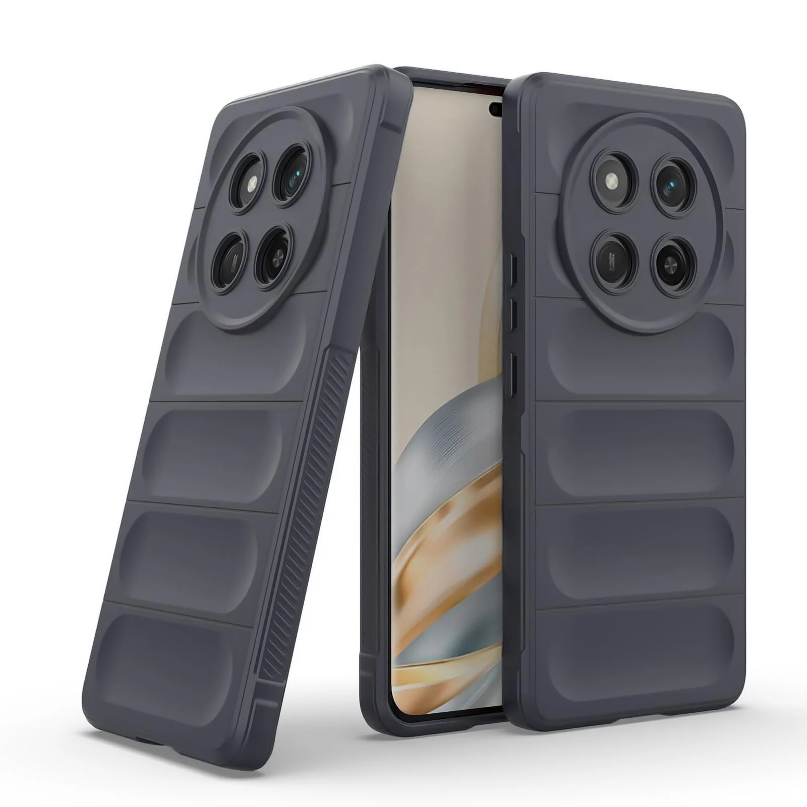 DL3 Mobilak Flexible Silicone and TPU Protective Case with Camera Protection for Honor X9C - Dark Gray