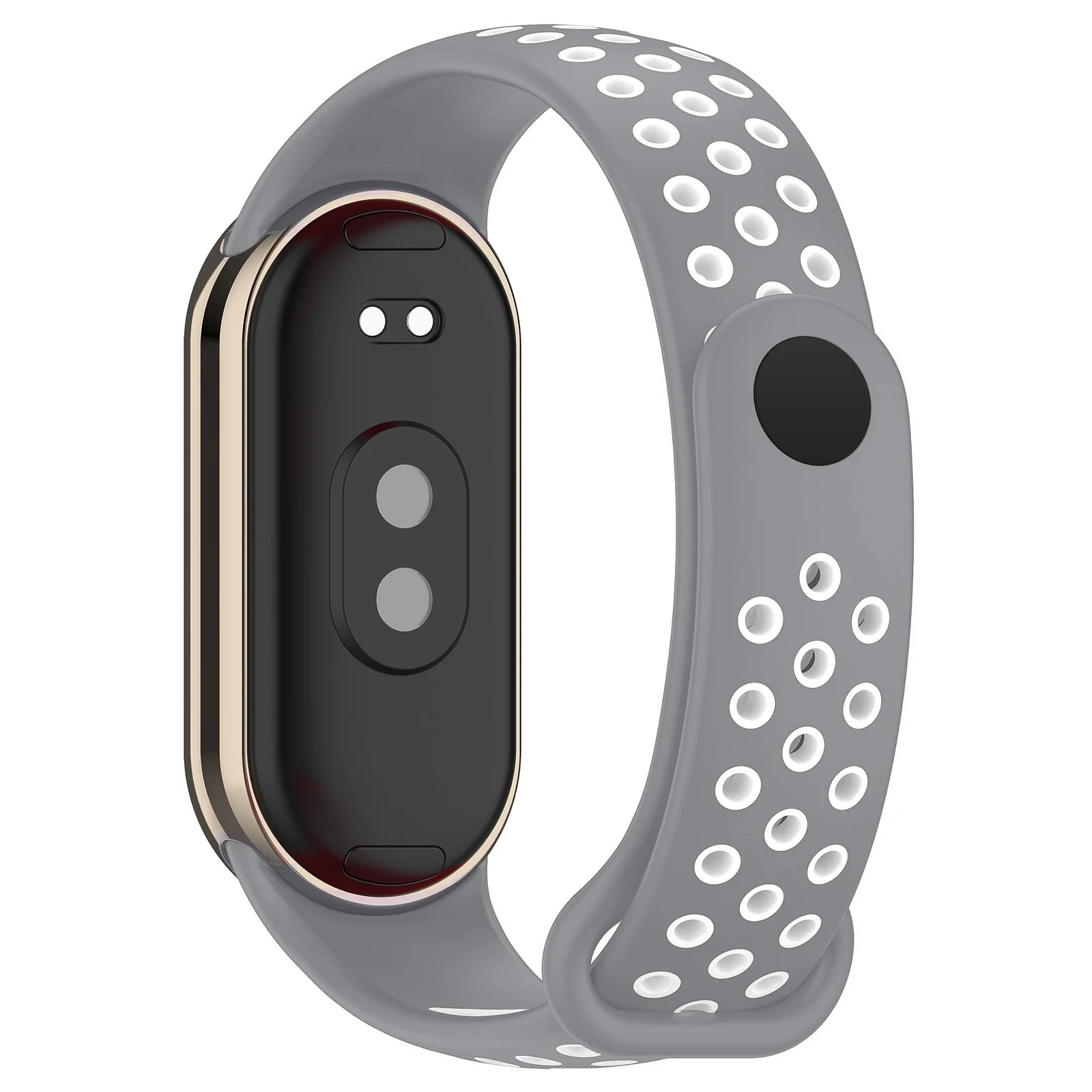 DL3 Mobilak Strap for Xiaomi Mi Band 9 / Mi Band 8, Breathable Sport Silicone Watch Band Strap, Replacement Bracelet Wristband Wrist Strap for Xiaomi Smart Band 9/Xiaomi Smart Band 8 Watch Accessories - Gray White
