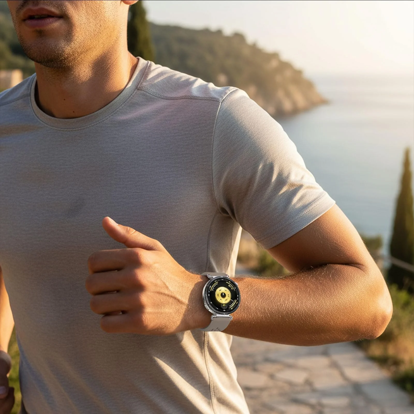 DL3 Mobilak 18mm Silicone Strap For Huawei Watch GT 6 41mm/GT 5 Pro 42 mm/GT 5 41mm/GT4 41 mm/Watch 5 42mm Magnetic Metal Buckle Sport Silicone Breathable Strap, Band Soft Replacment Wristband - Space Brown