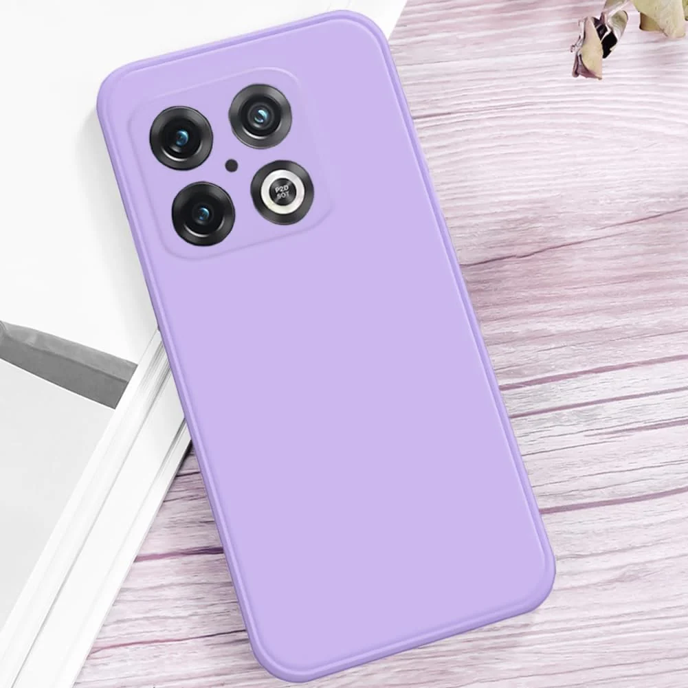 DL3 Mobilak OnePlus 10 Pro Case, Soft Flexible Silicone Gel Rubber Bumper Cover, Full Body Shockproof Protective Phone Case - Lavender