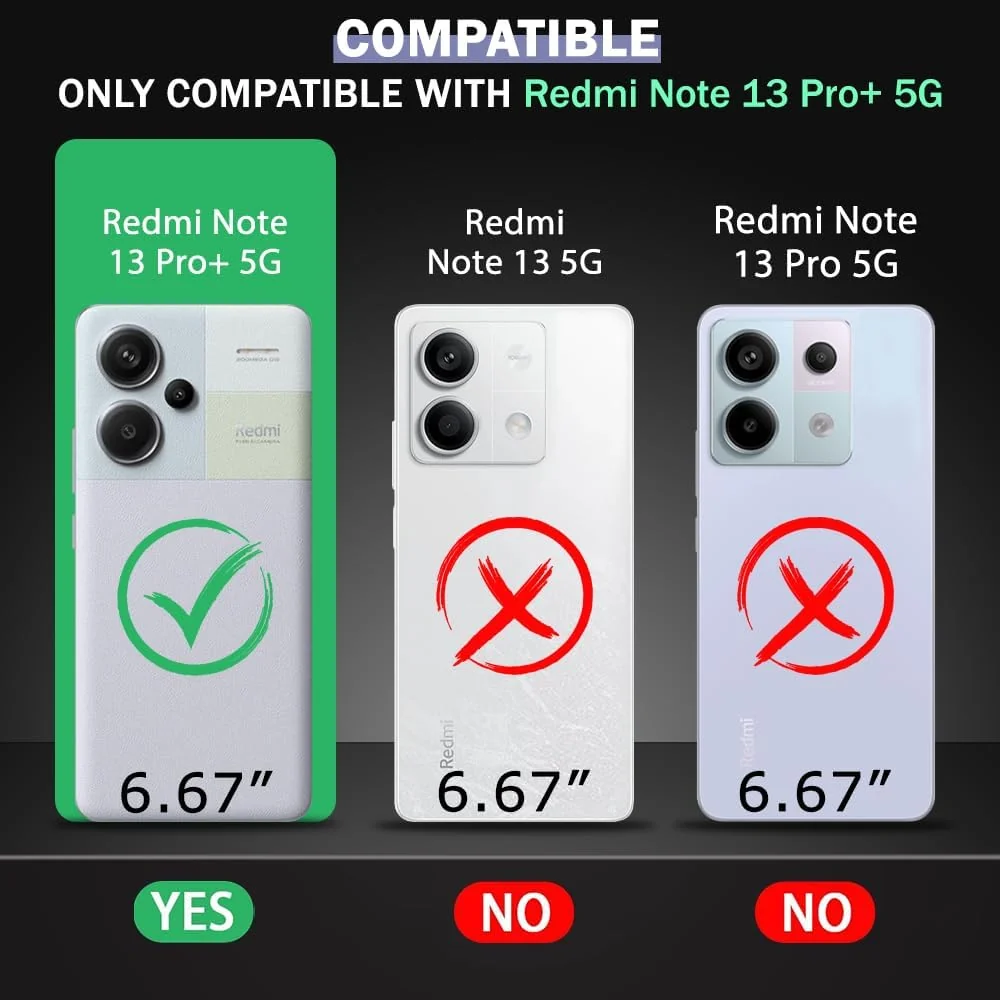 DL3 Mobilak Clear TPU Case for Xiaomi Redmi Note 13 Pro + Plus 5G, Camera protection, Shock-absorbing protection, Scratch-resistant surface - Black