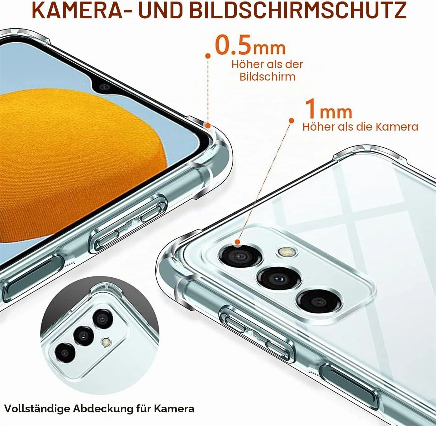 DL3 MOBILAK Clear Soft TPU Phone Case for Samsung Galaxy M52 5G - Clear